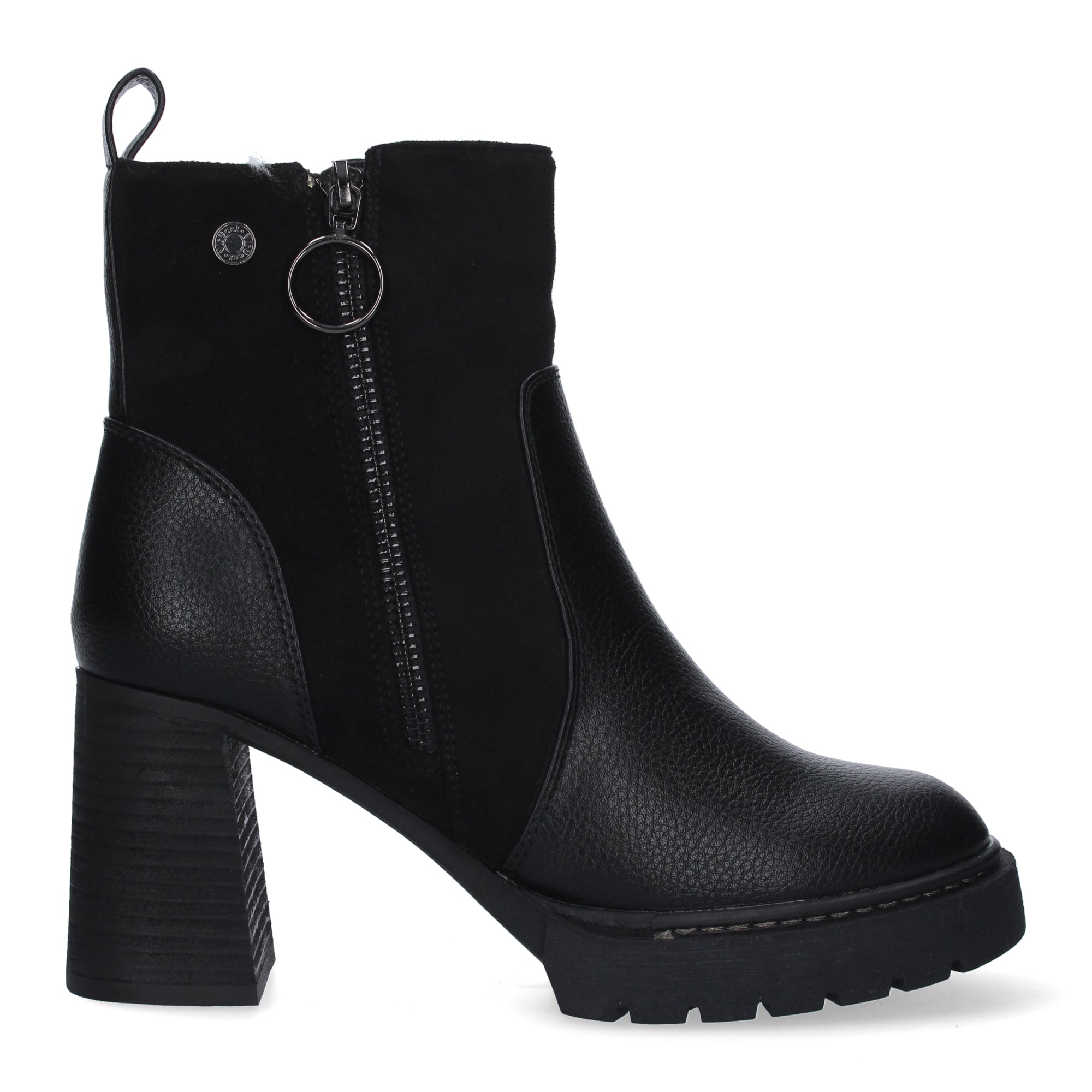 Botin negro con cierre cremallera