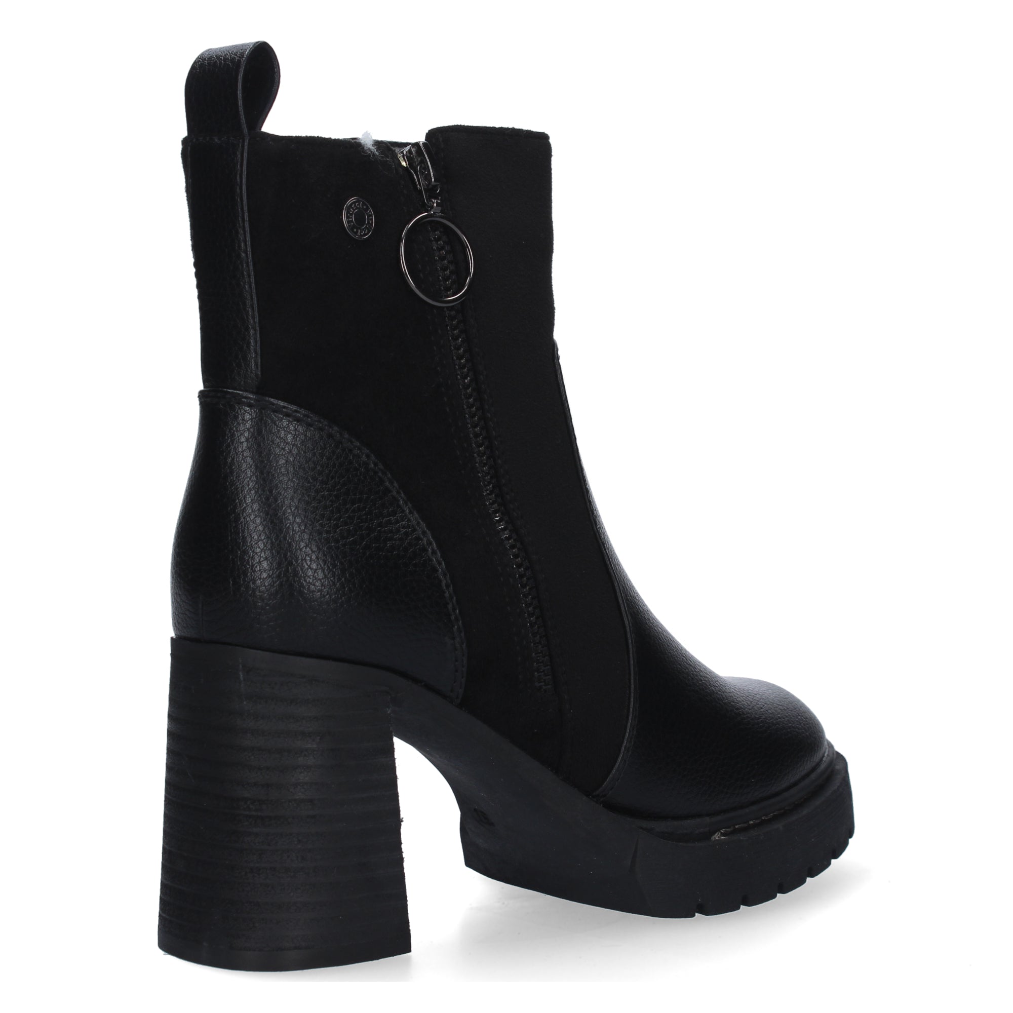 Botin negro con cierre cremallera