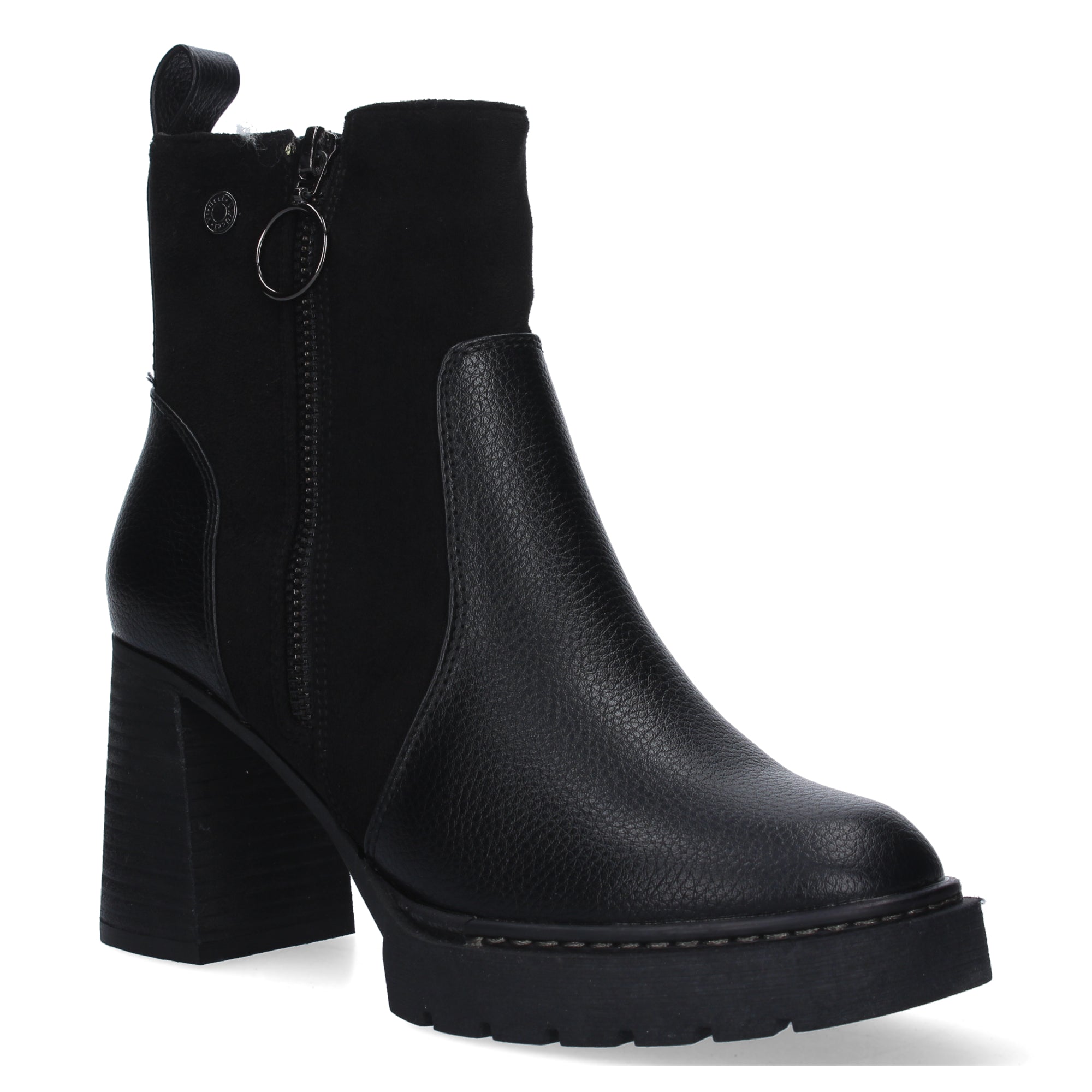 Botin negro con cierre cremallera