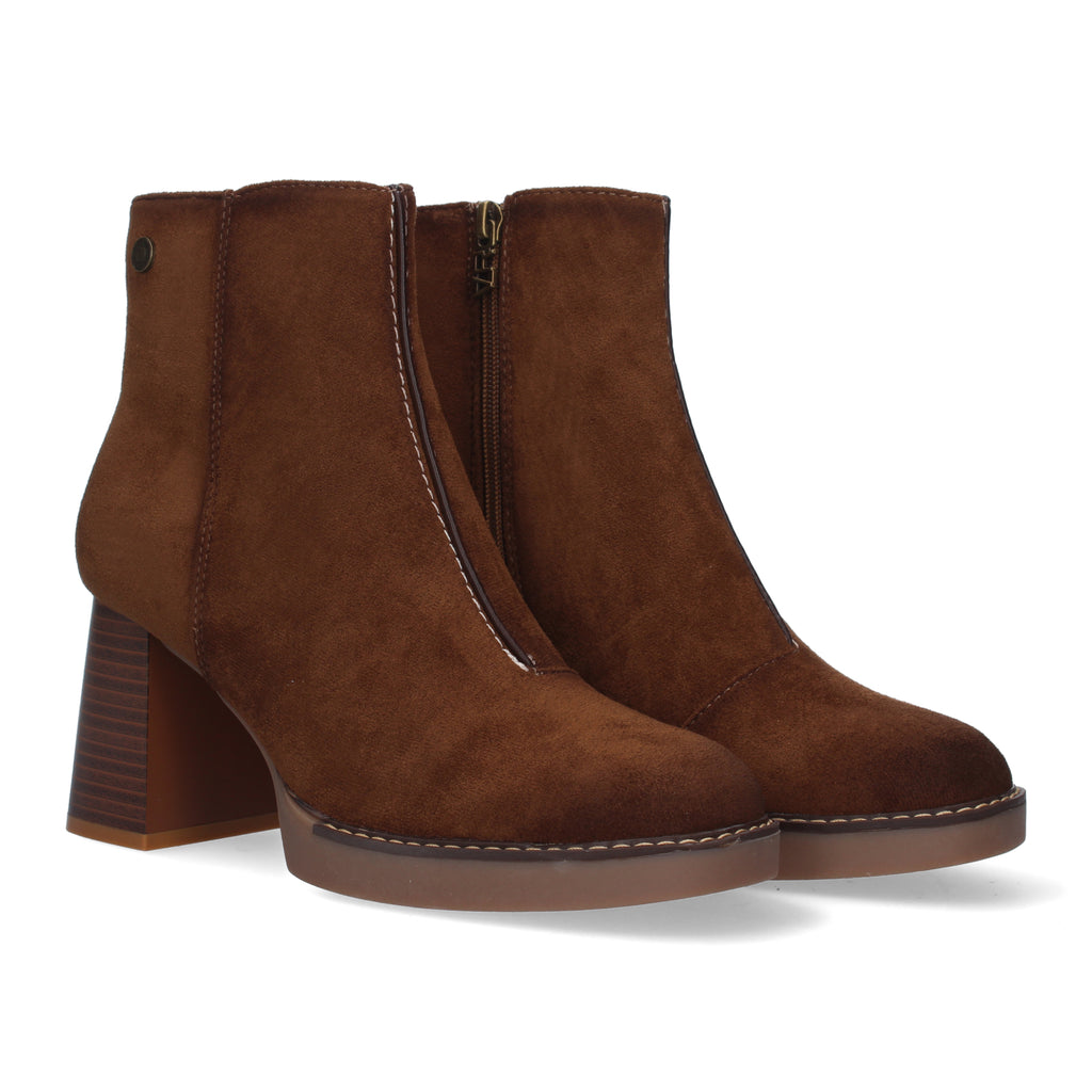 Botines cuero con tacón ancho