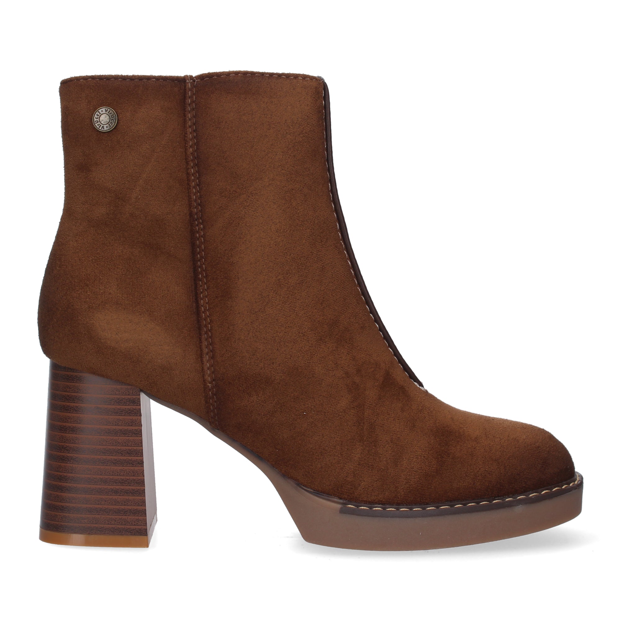 Botines cuero con tacón ancho