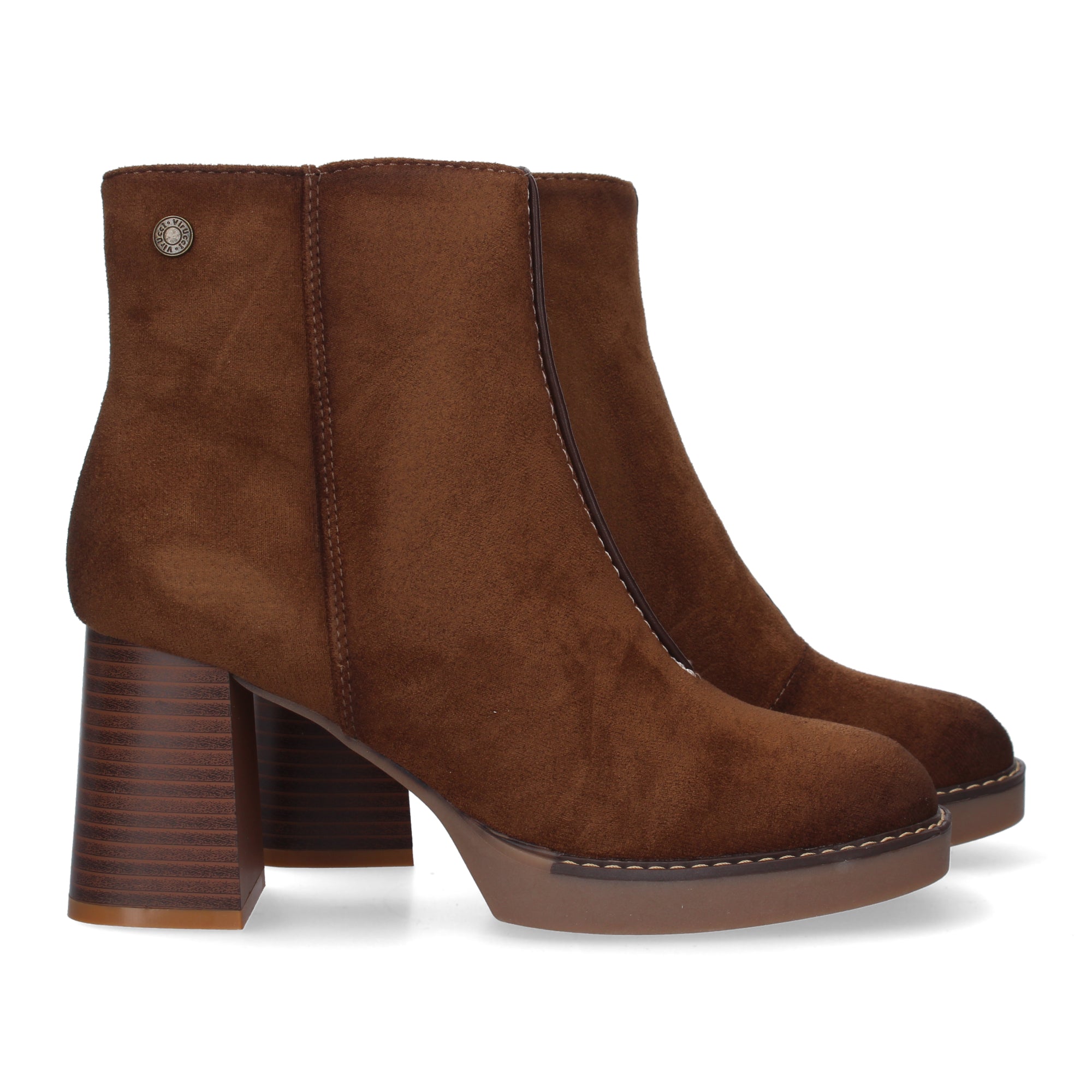 Botines cuero con tacón ancho
