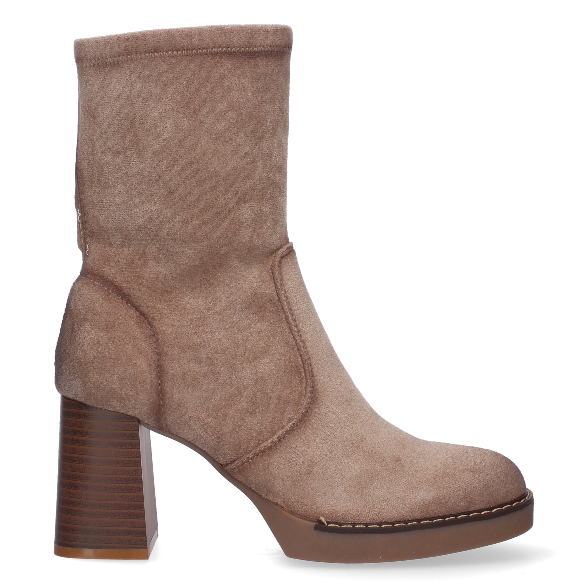 Botines beige con cierre cremallera