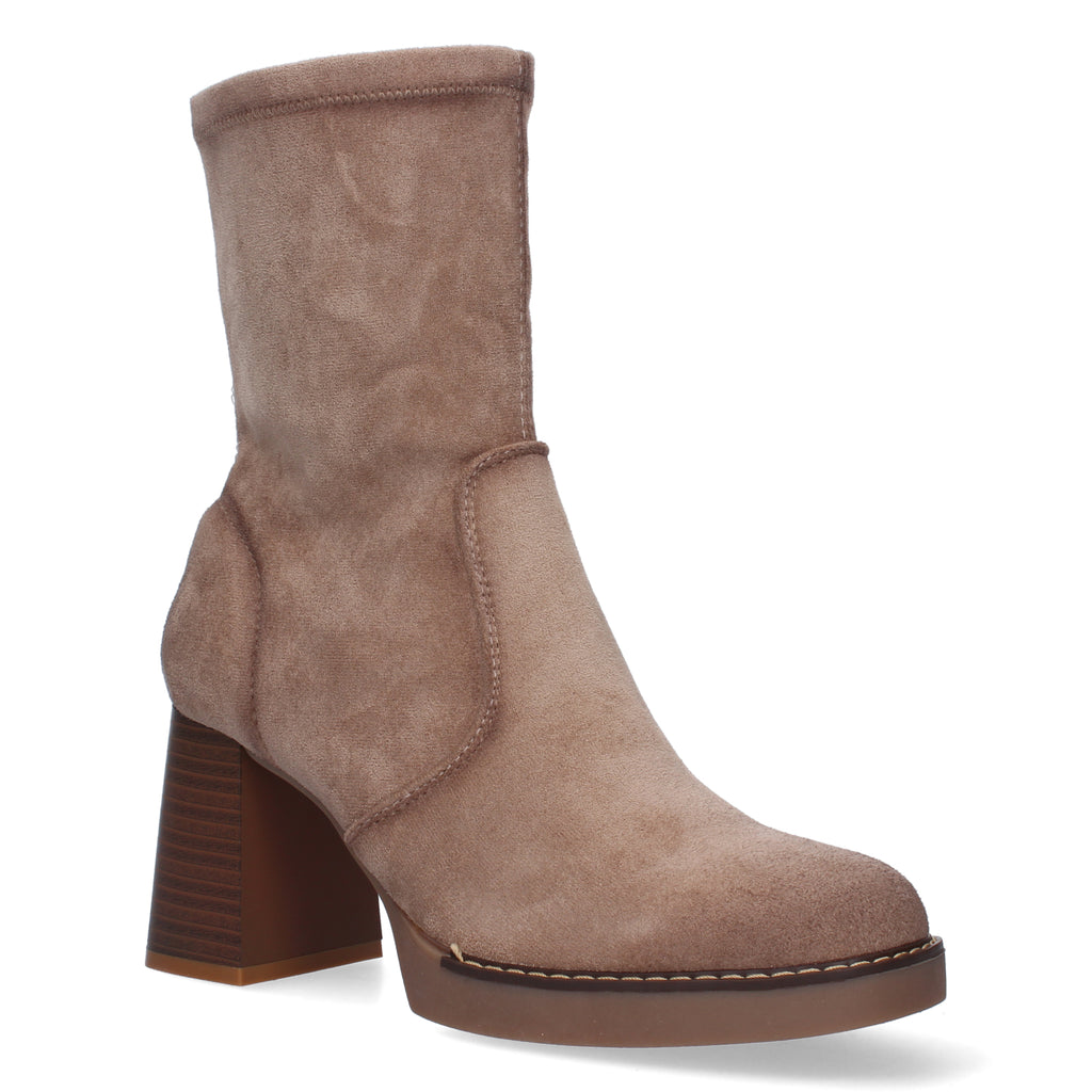 Botines beige con cierre cremallera