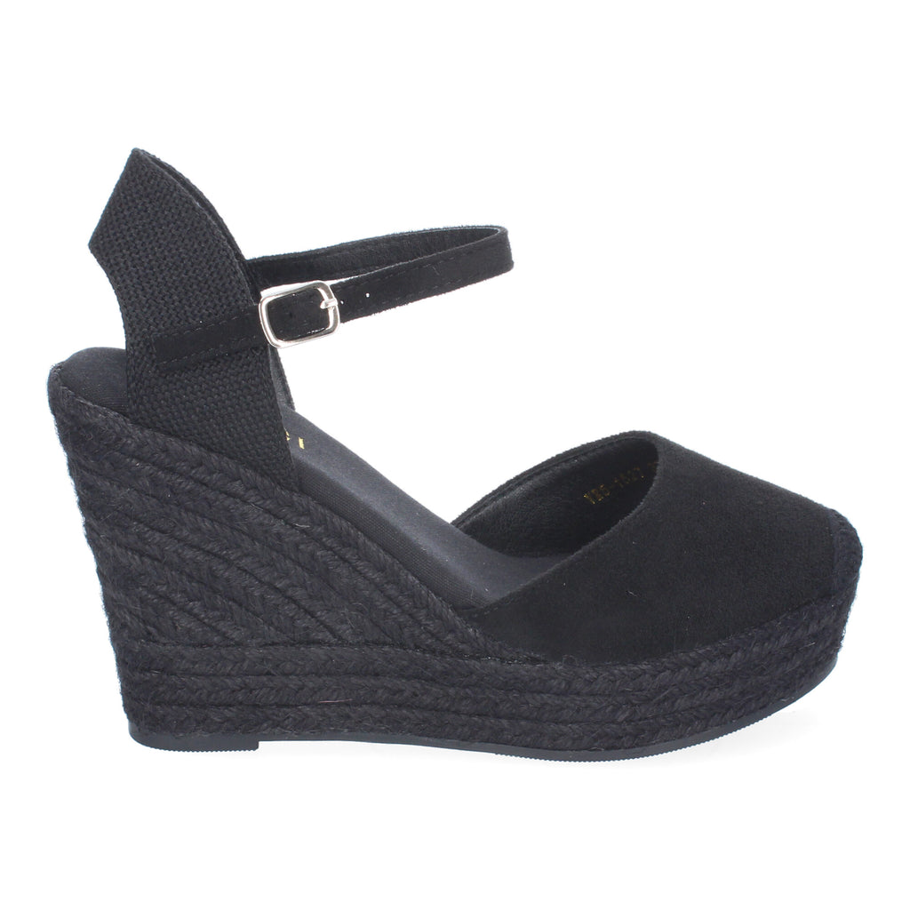 Sandalia de Cuña de Yute para Mujer, Cómoda y Elegante con Diseño Moderno y Cierre de Hebilla Ajustable al Tobillo