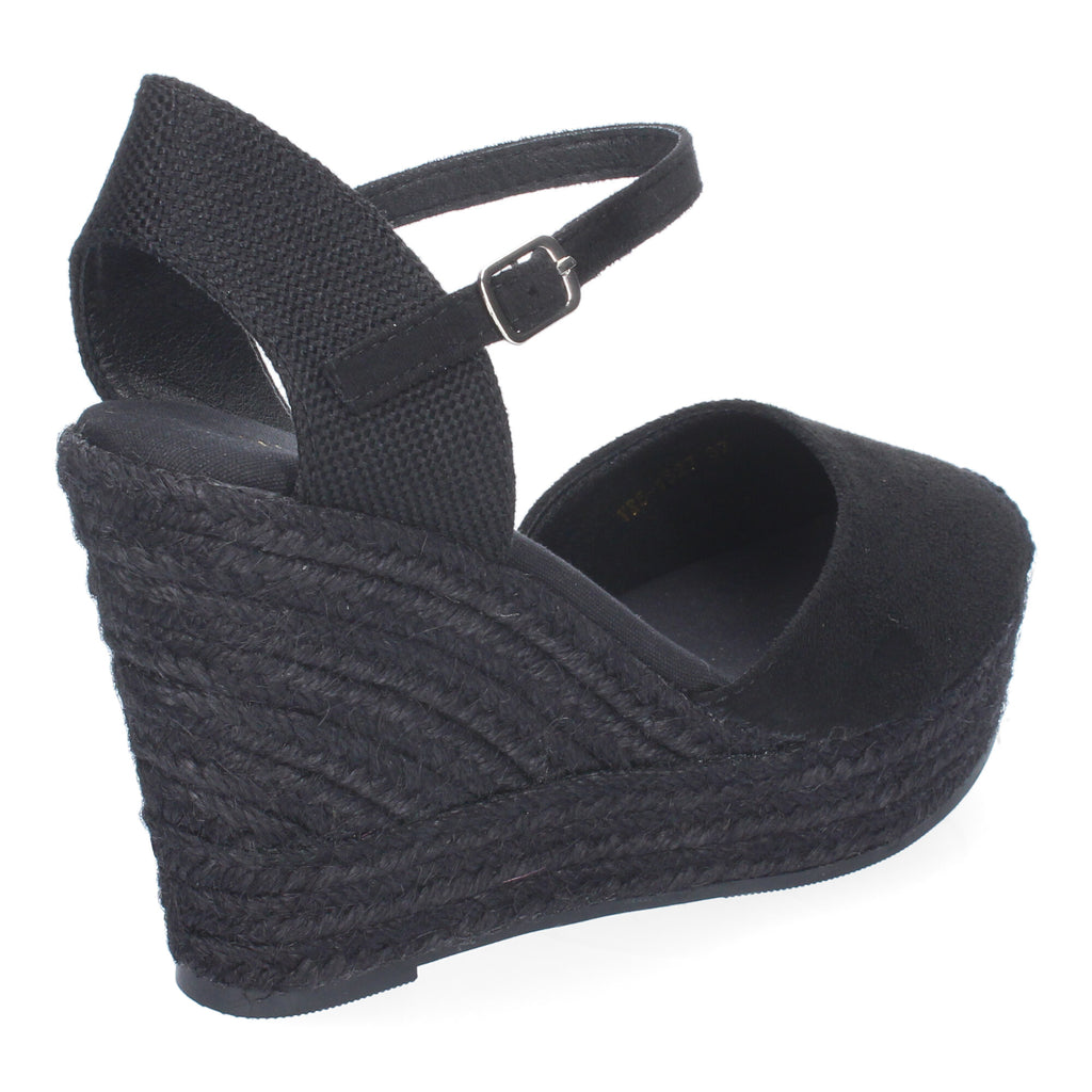 Sandalia de Cuña de Yute para Mujer, Cómoda y Elegante con Diseño Moderno y Cierre de Hebilla Ajustable al Tobillo