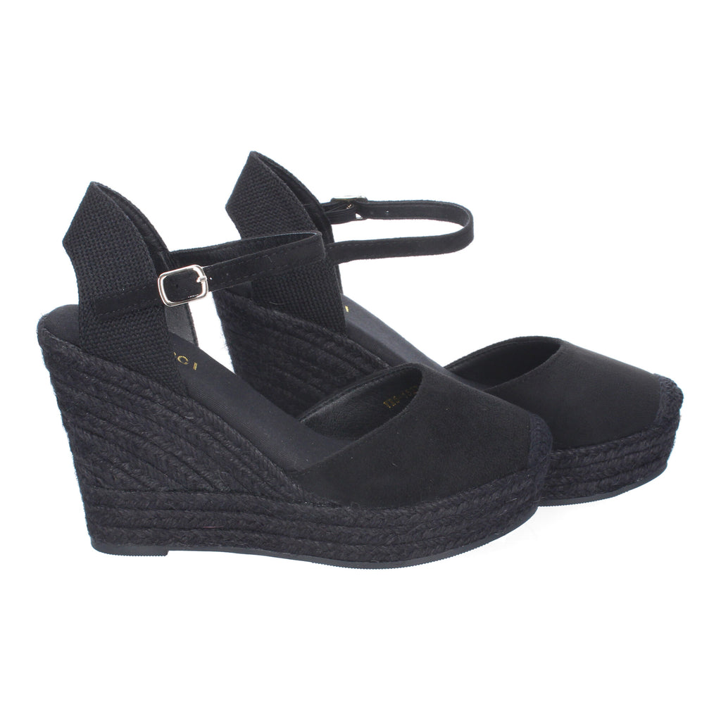 Sandalia de Cuña de Yute para Mujer, Cómoda y Elegante con Diseño Moderno y Cierre de Hebilla Ajustable al Tobillo