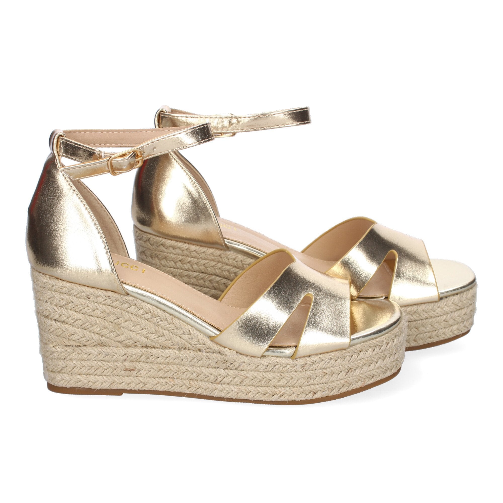 Sandalia de Cuña de Yute para Mujer, Cómoda y Elegante con Detalles en la Pala y Hebilla