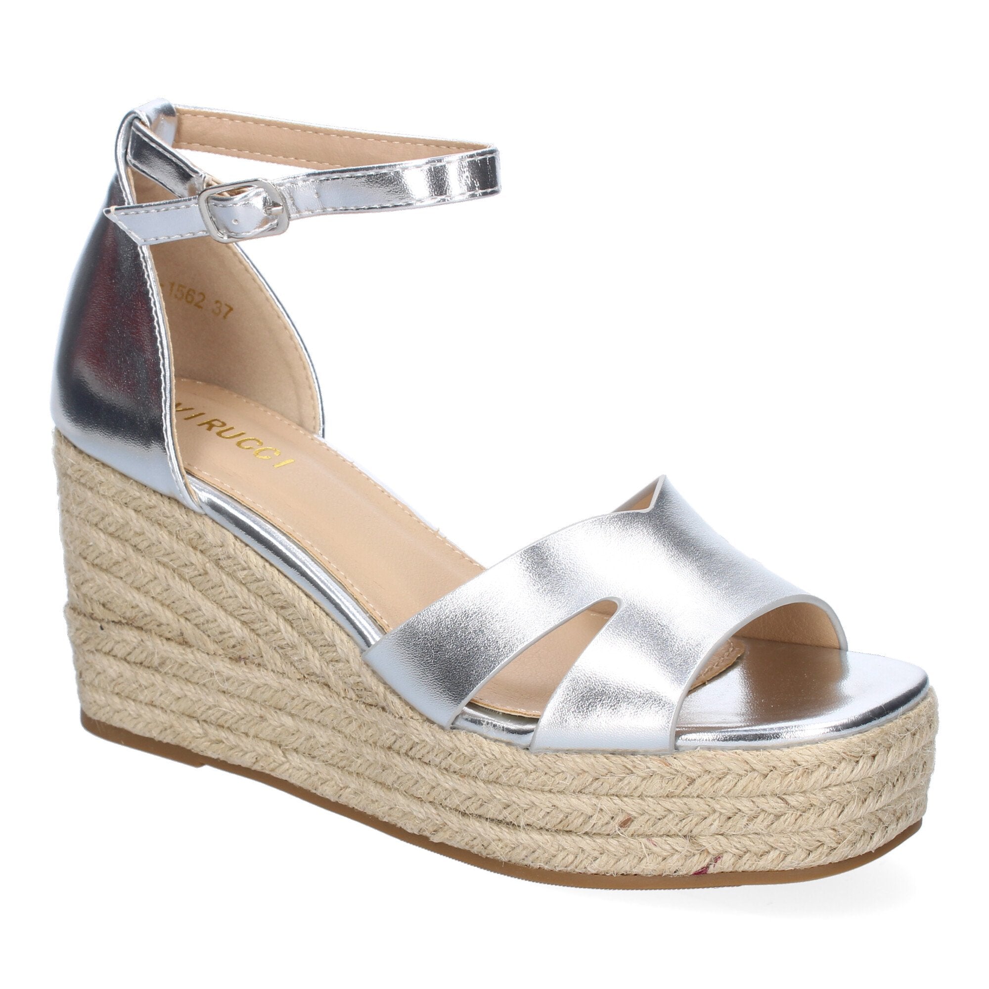 Sandalia de Cuña de Yute para Mujer, Cómoda y Elegante con Detalles en la Pala y Hebilla