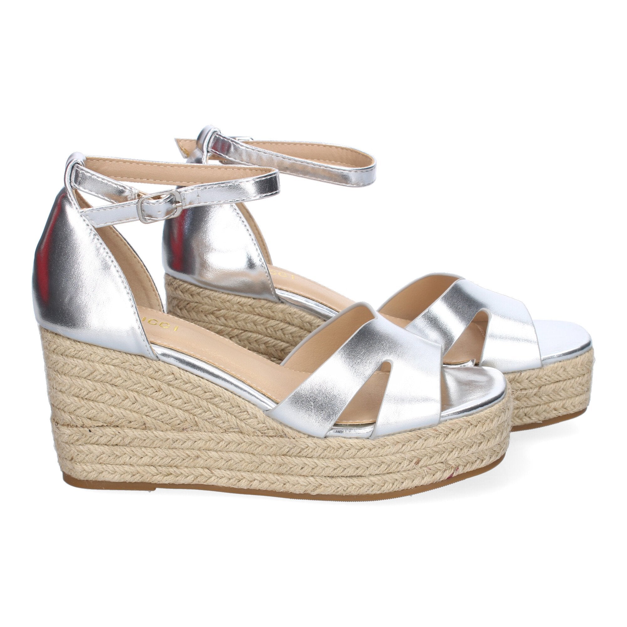 Sandalia de Cuña de Yute para Mujer, Cómoda y Elegante con Detalles en la Pala y Hebilla