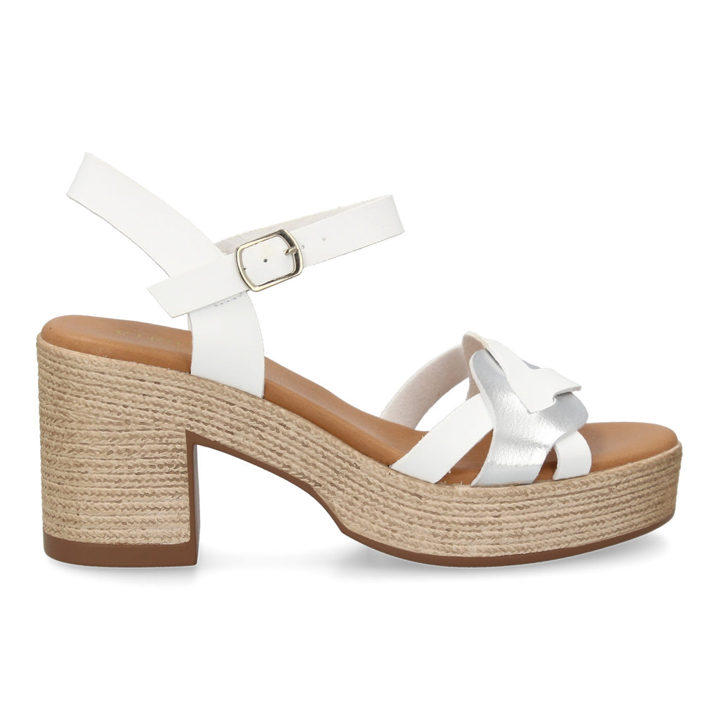 Sandalia Blanca de Tacon  Para Mujer