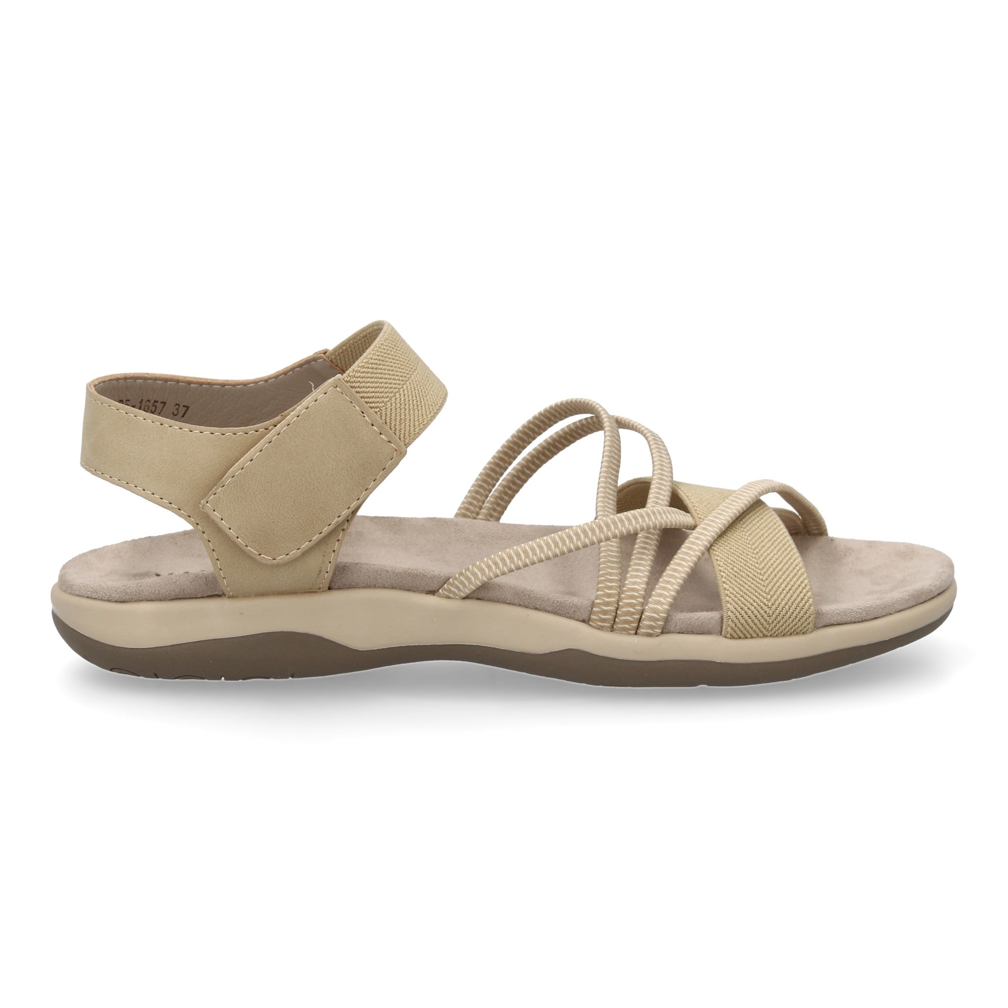 Sandalia Plana de Mujer, Cómoda y Elegante con Tiras Cruzadas y Hebilla
