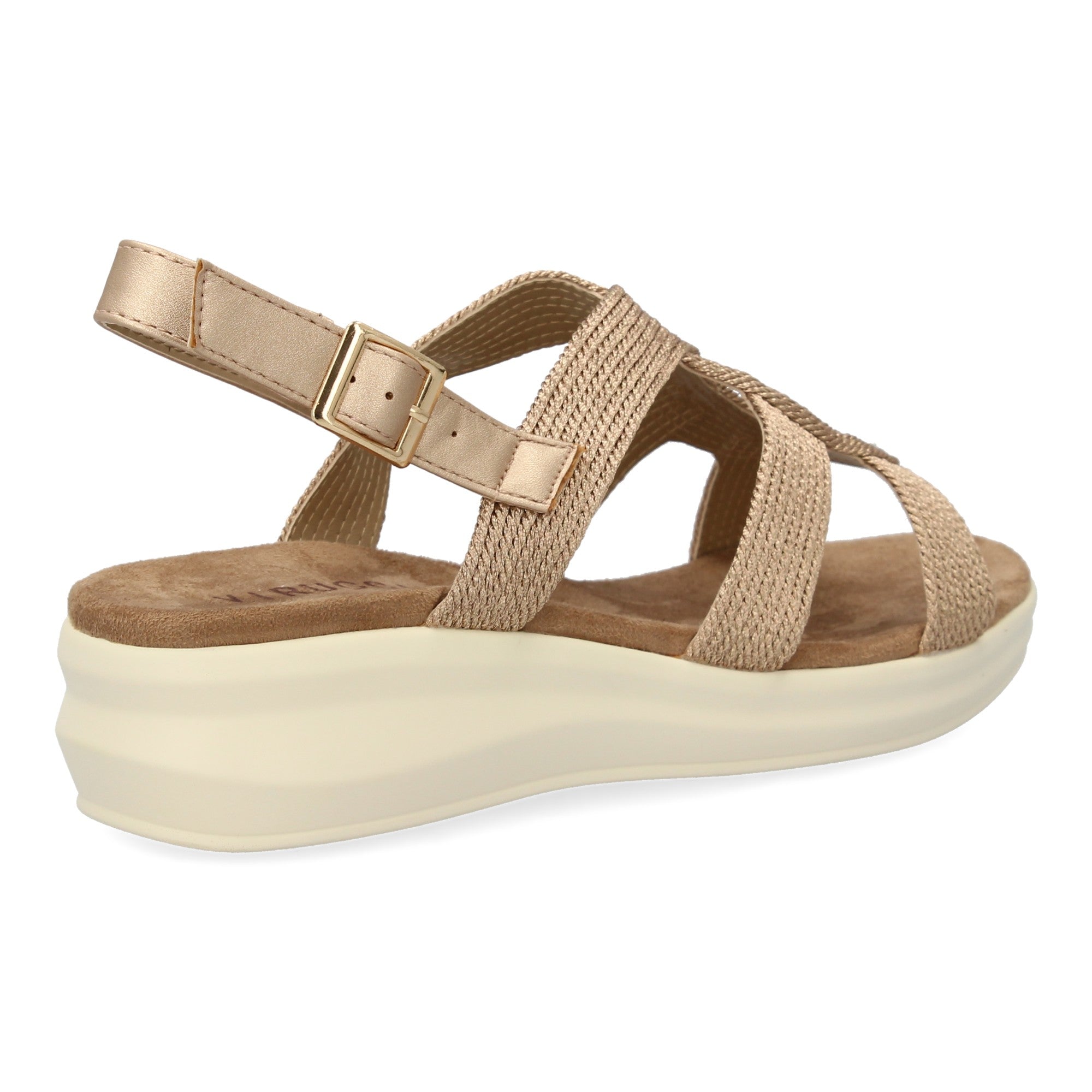 Sandalia Plana de Mujer, Cómoda y Elegante con Tiras Cruzadas y Hebilla