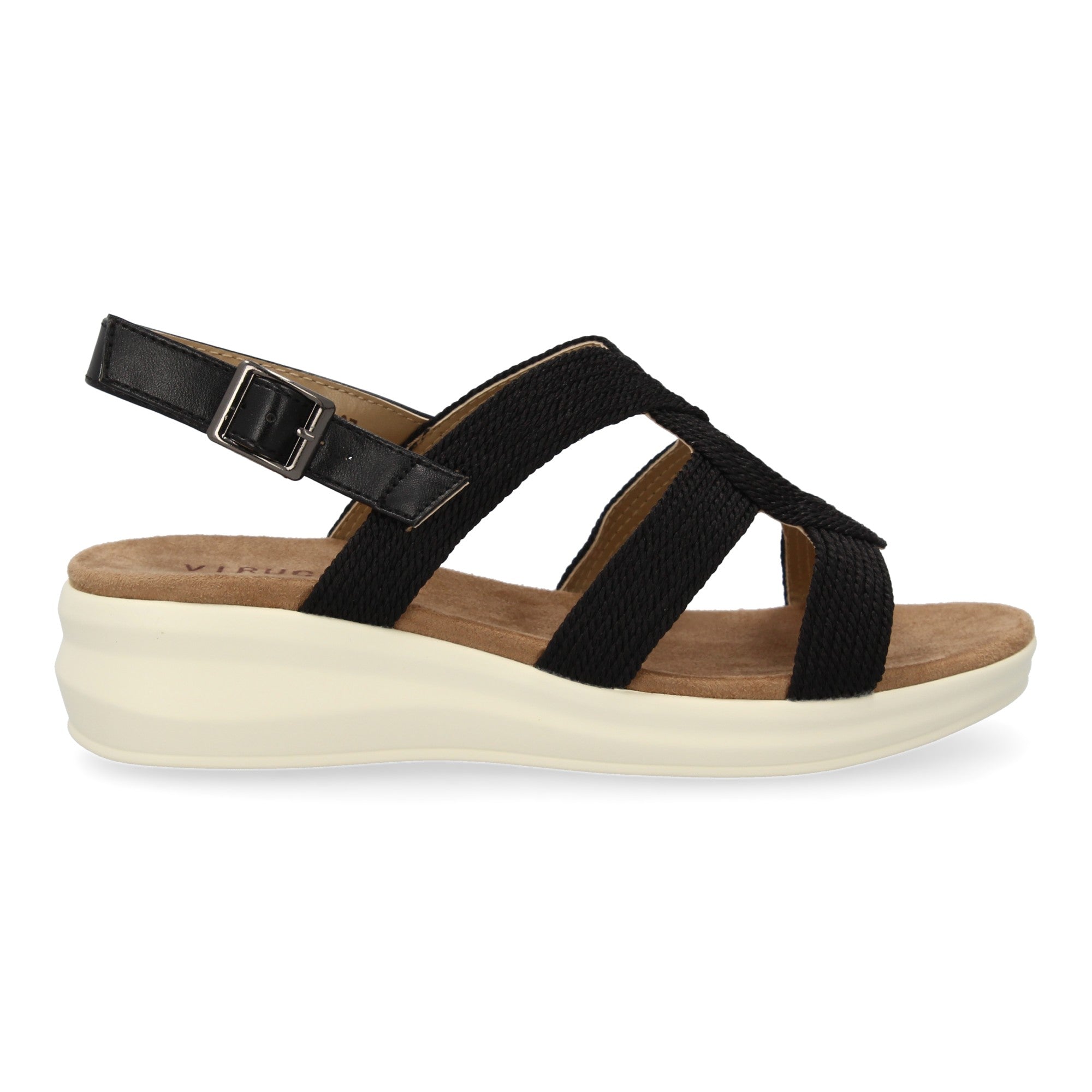 Sandalia Plana de Mujer, Cómoda y Elegante con Tiras Cruzadas y Hebilla