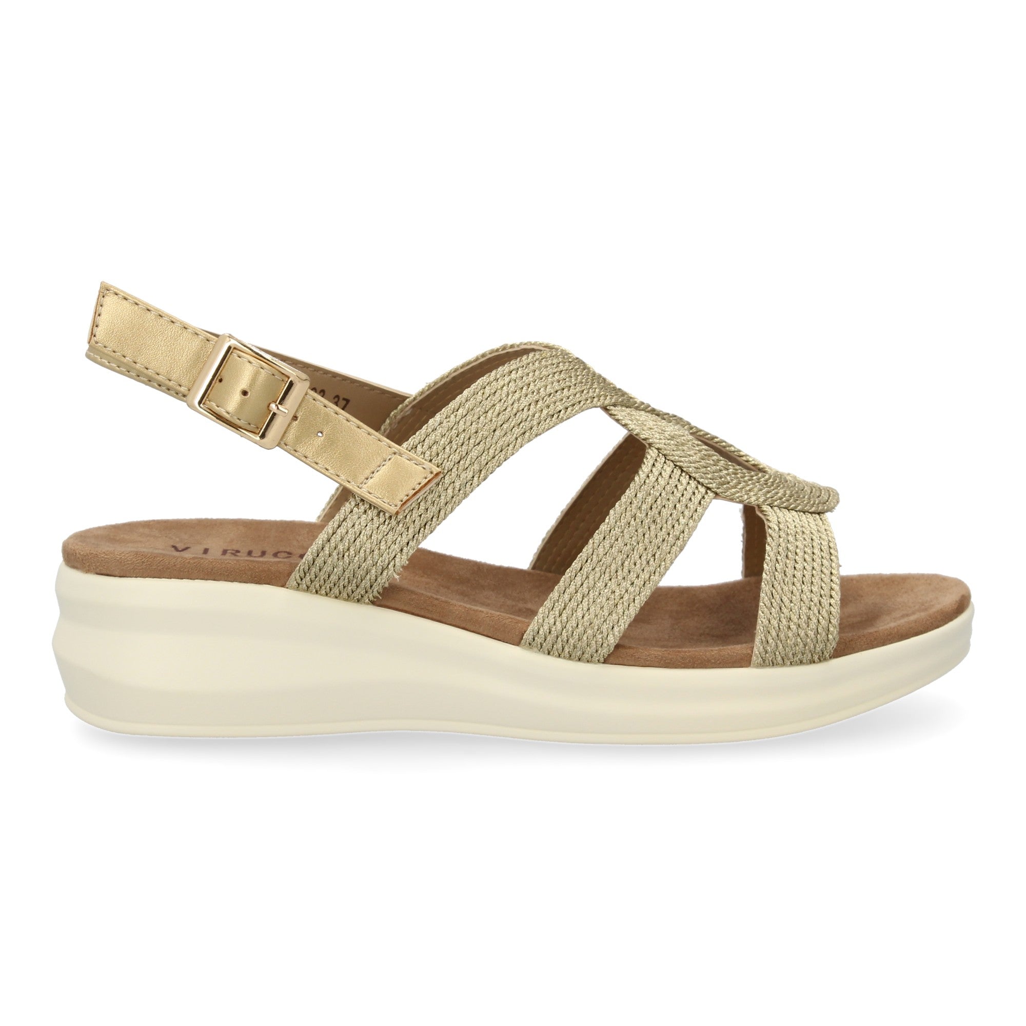 Sandalia Plana de Mujer, Cómoda y Elegante con Tiras Cruzadas y Hebilla