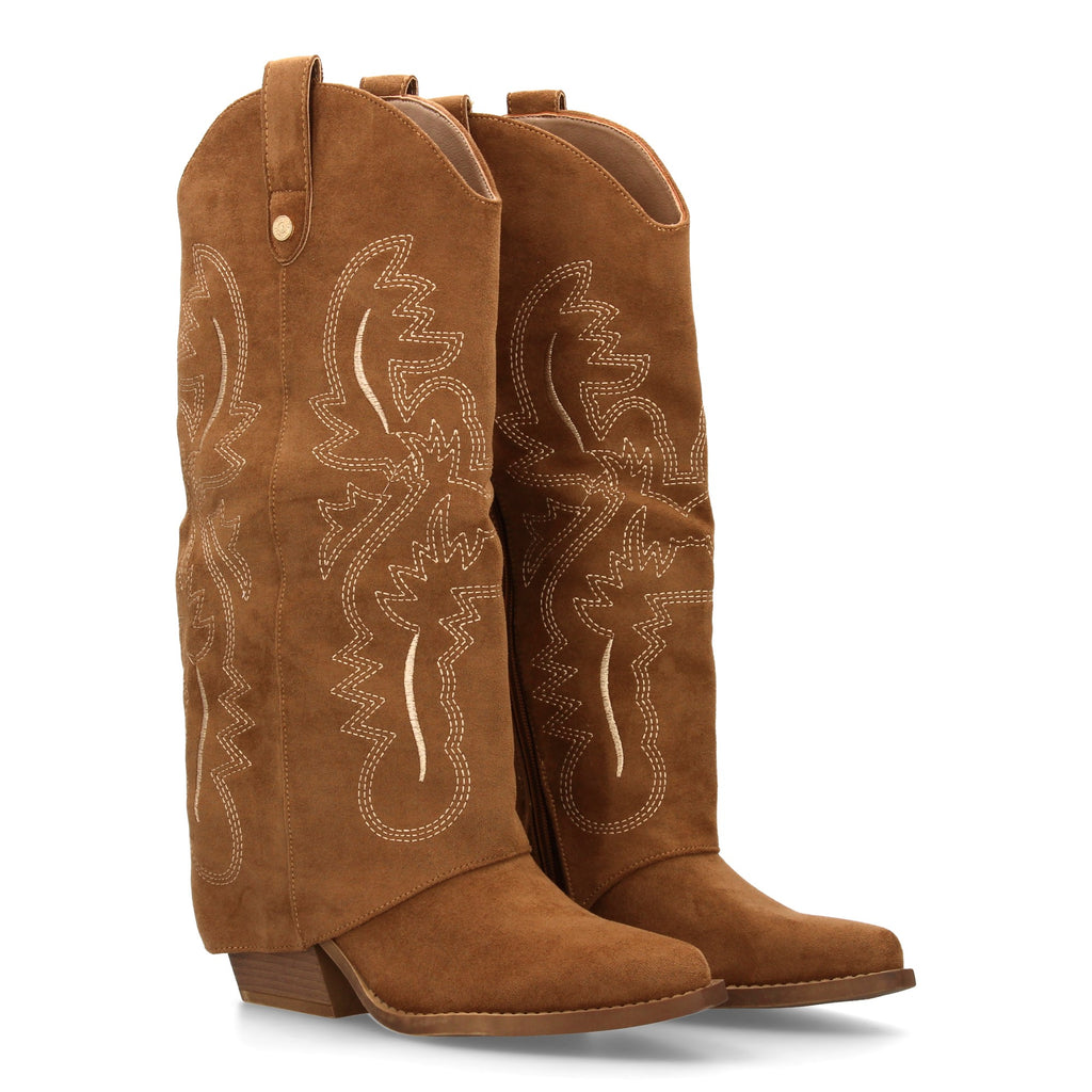 Bota Cowboy de Mujer con Tacón Cubano y Bordados