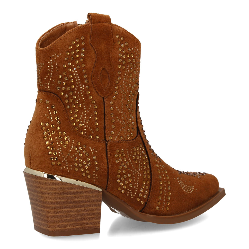 Botienes camel con detalles brillantes