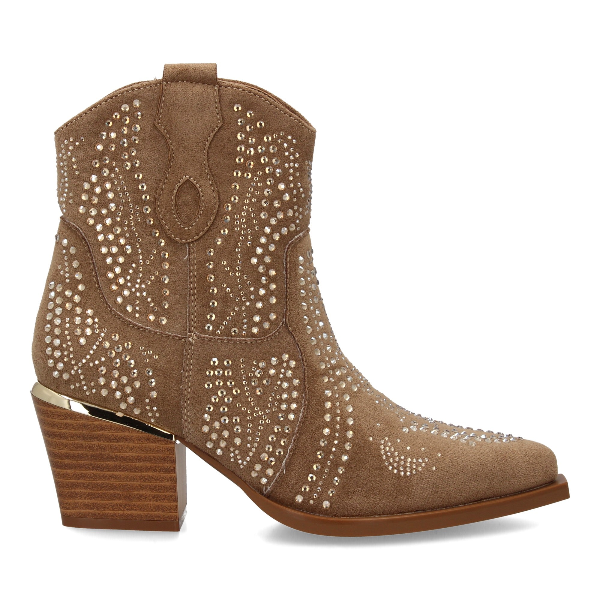 Botines kaki con detalles brllantes