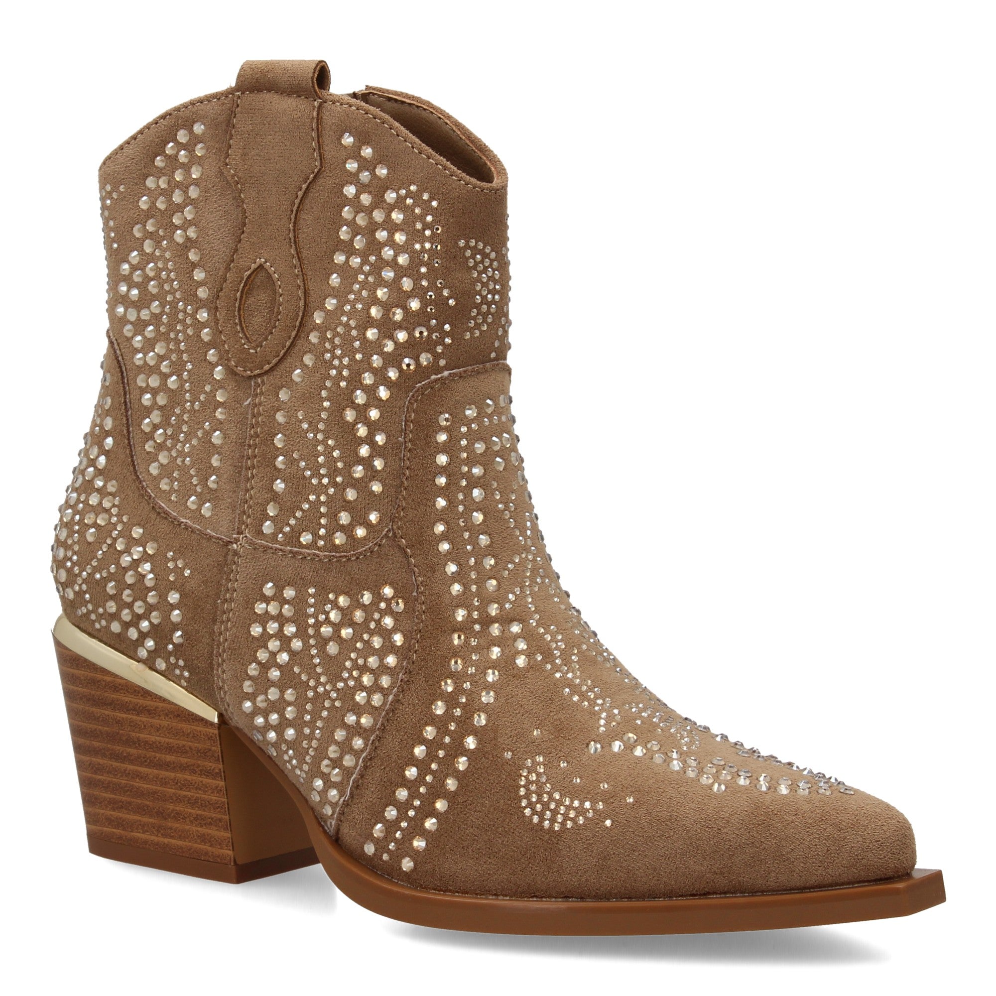 Botines kaki con detalles brllantes