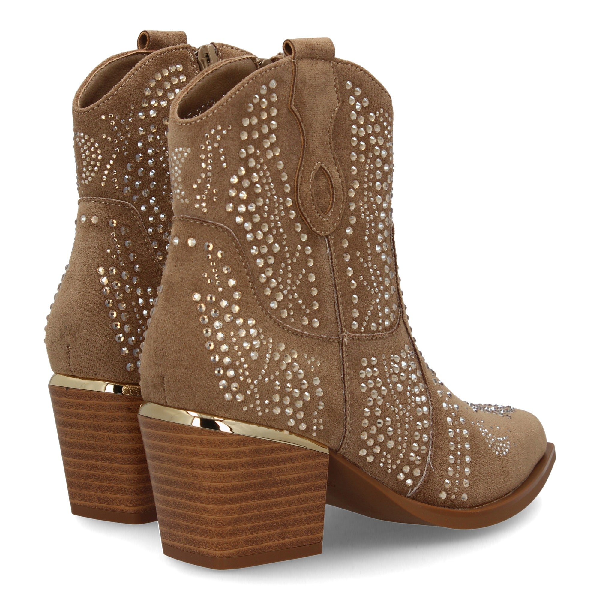 Botines kaki con detalles brllantes