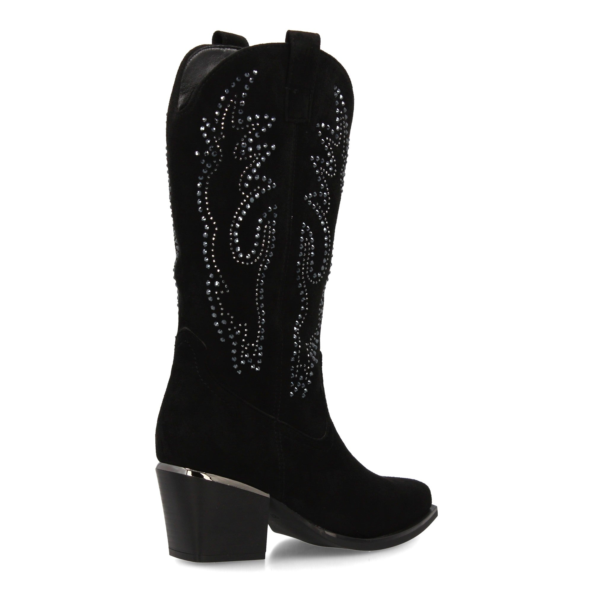 Bota de Mujer con Tacón Cómodo y Detalles Brillantes
