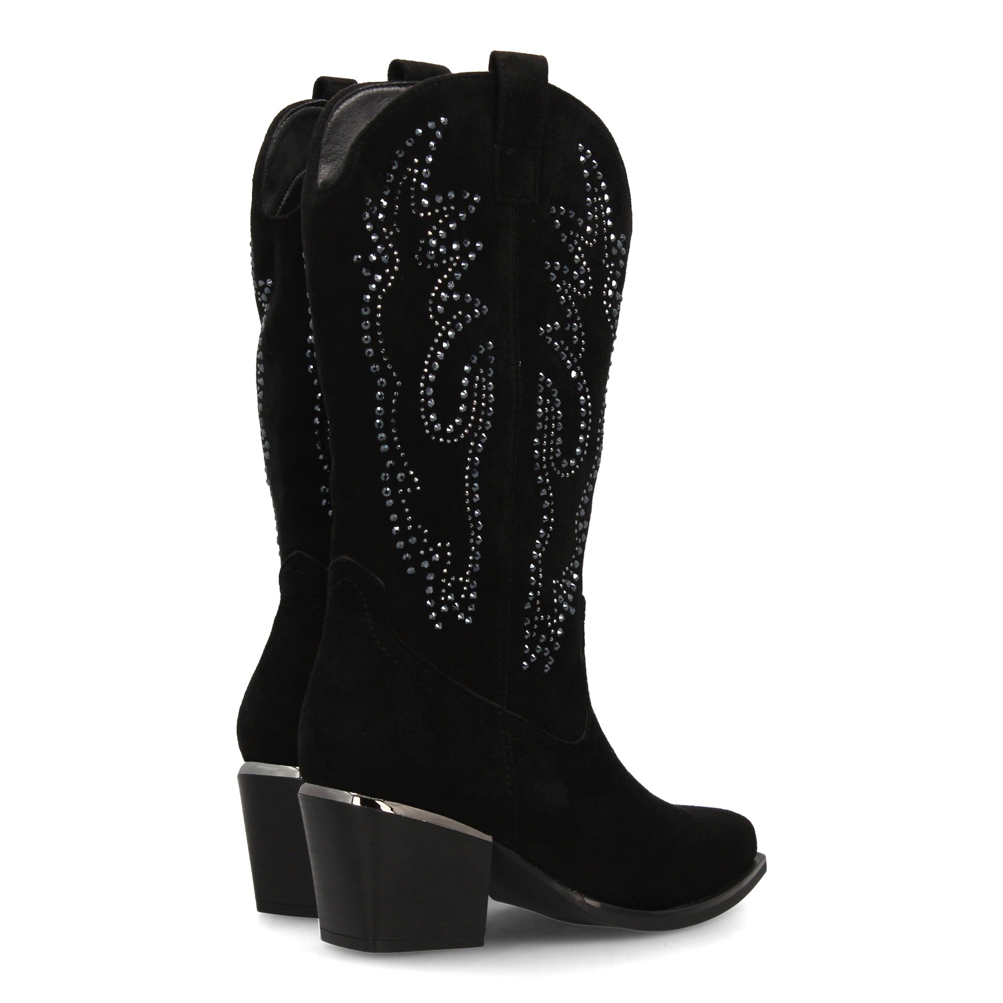 Bota de Mujer con Tacón Cómodo y Detalles Brillantes
