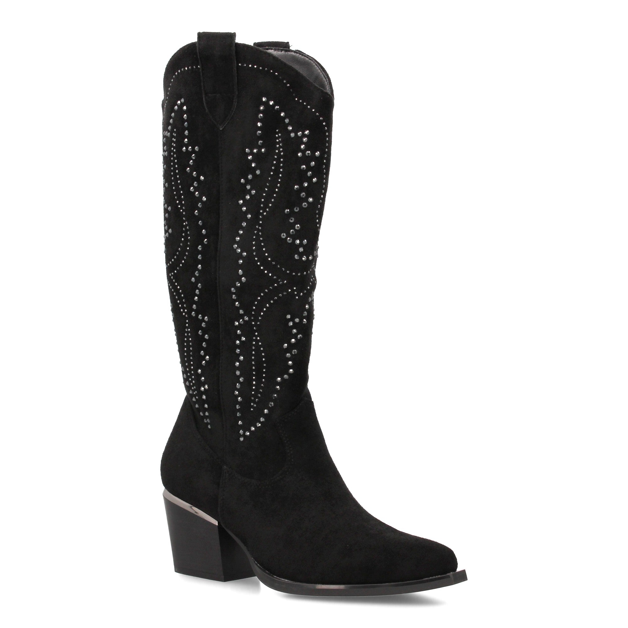 Bota de Mujer con Tacón Cómodo y Detalles Brillantes