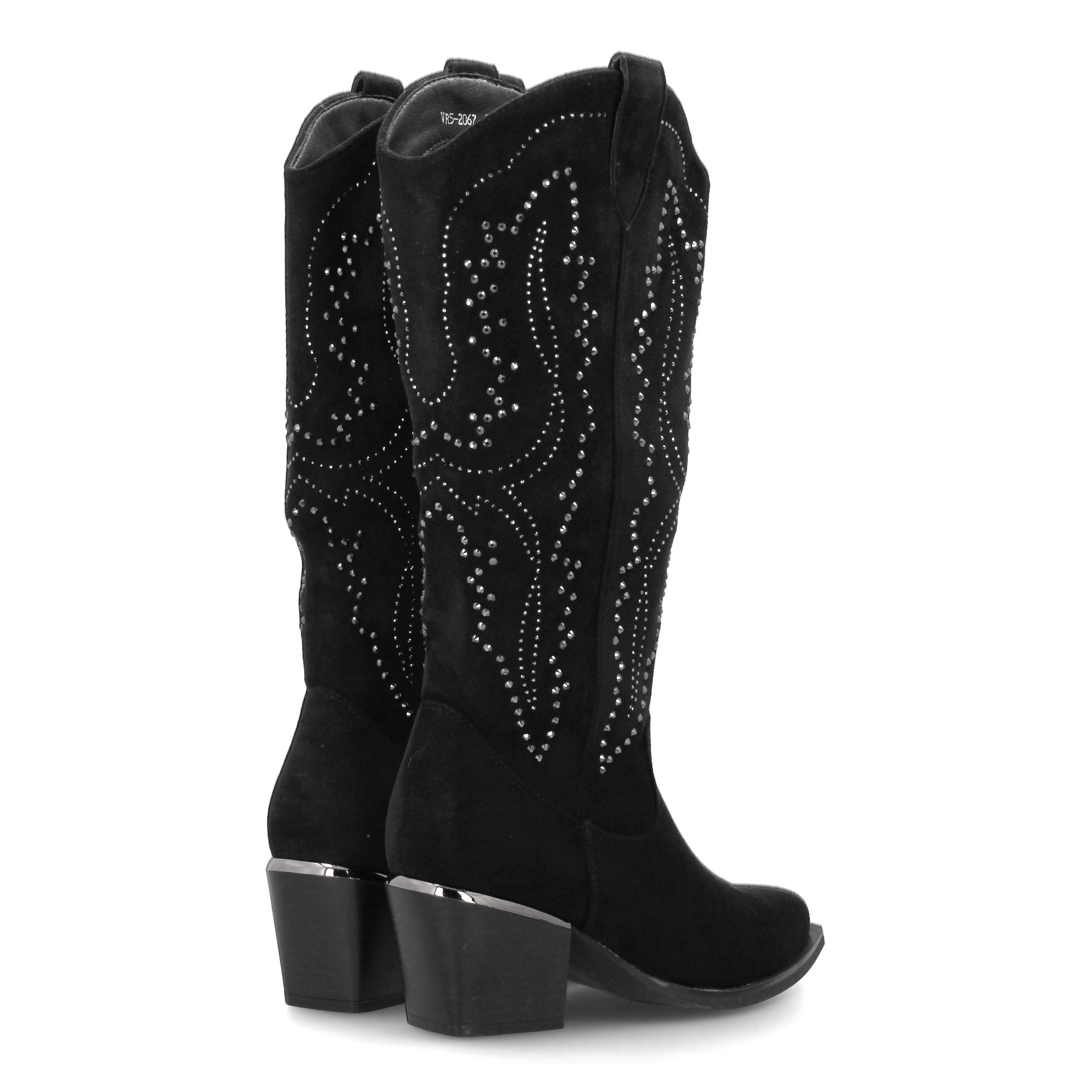 Bota de Mujer con Tacón Cómodo y Detalles Brillantes