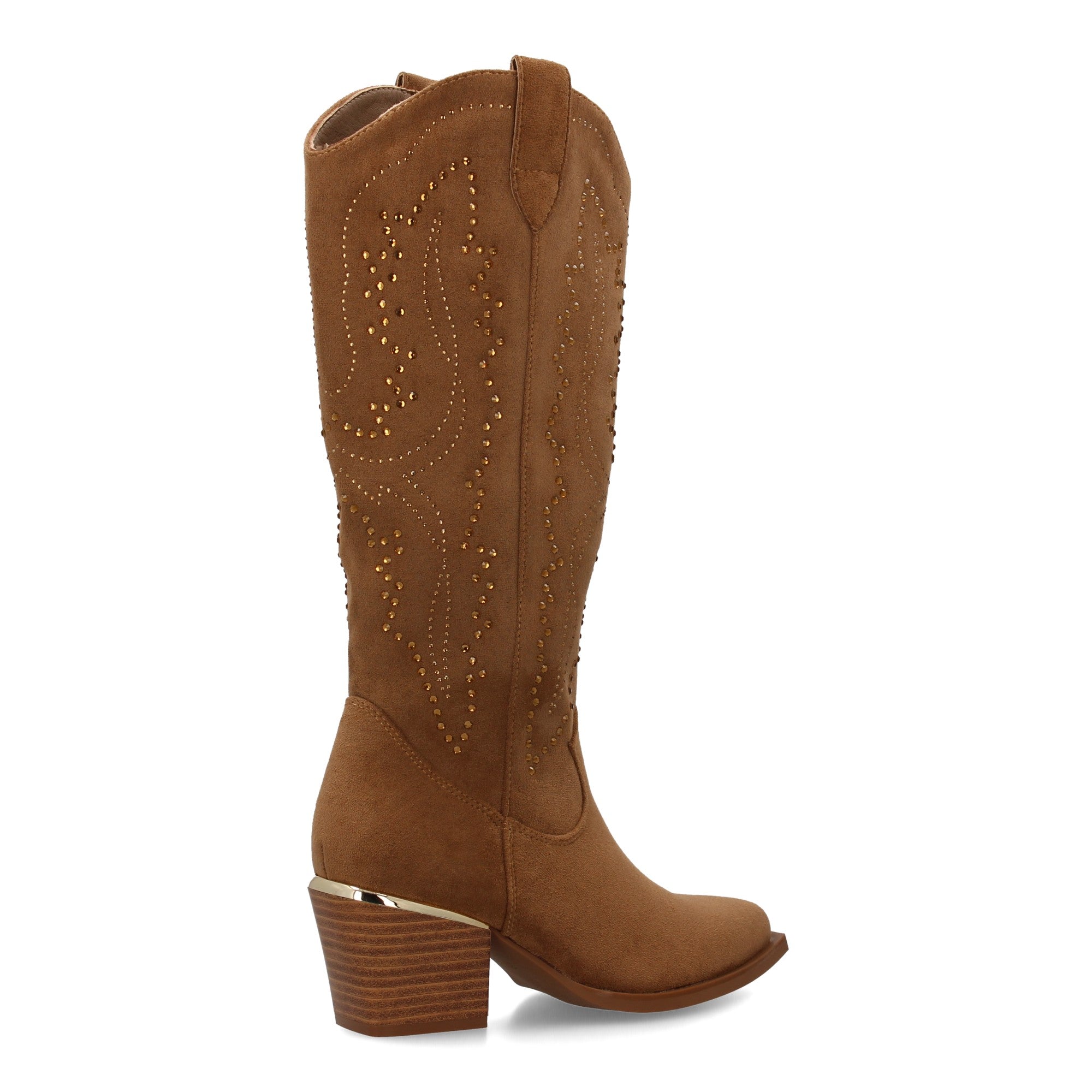 Bota de Mujer con Tacón Cómodo y Detalles Brillantes