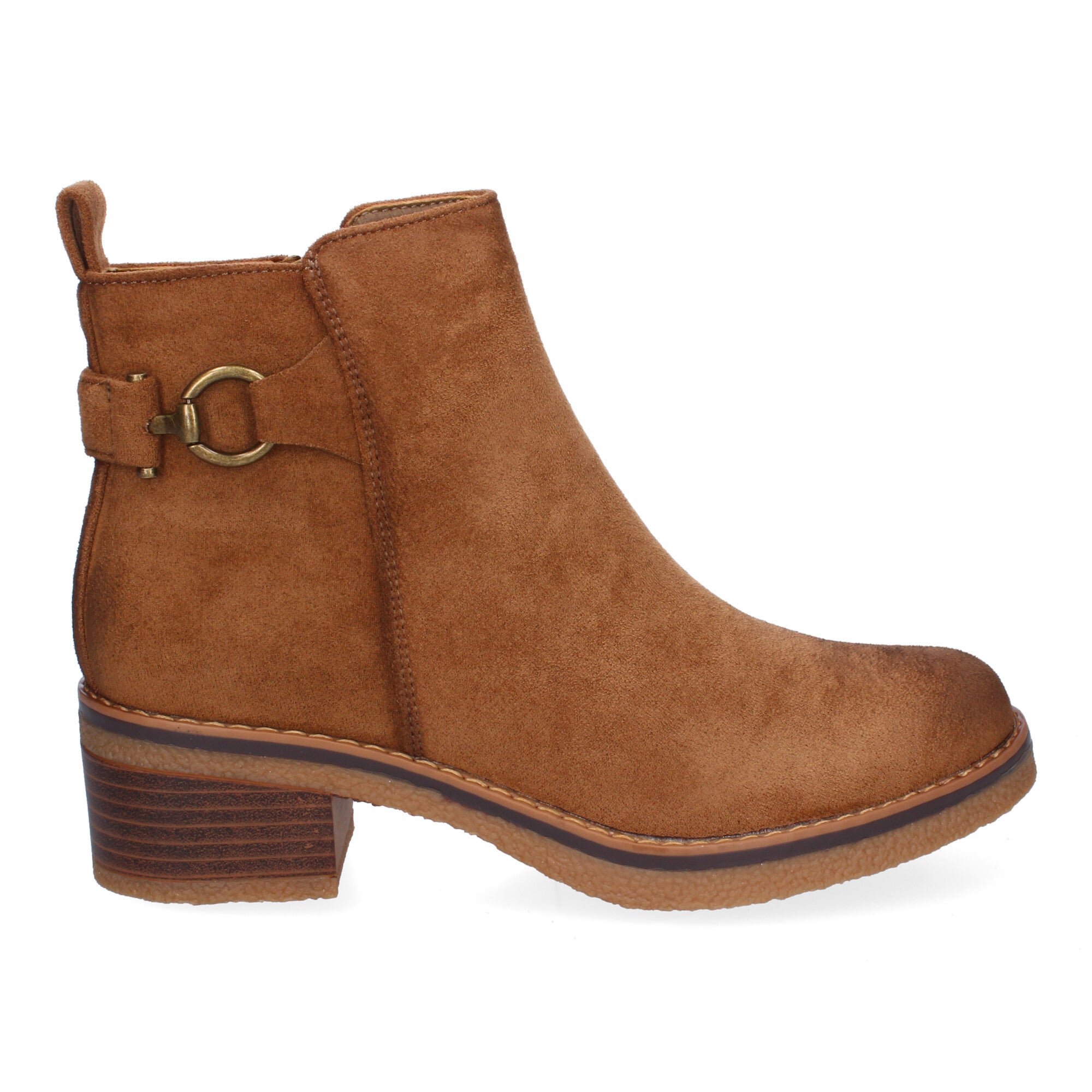 Botines taupe con adorno metálico
