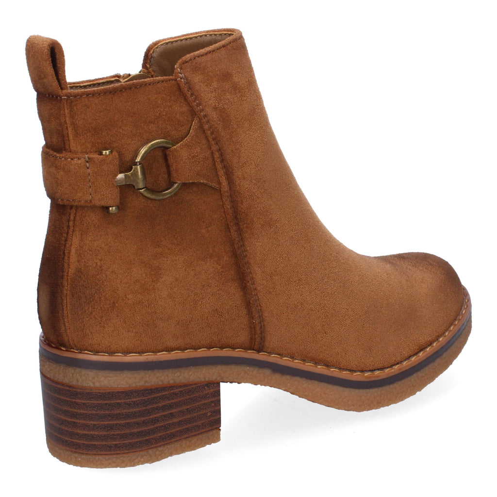 Botines taupe con adorno metálico