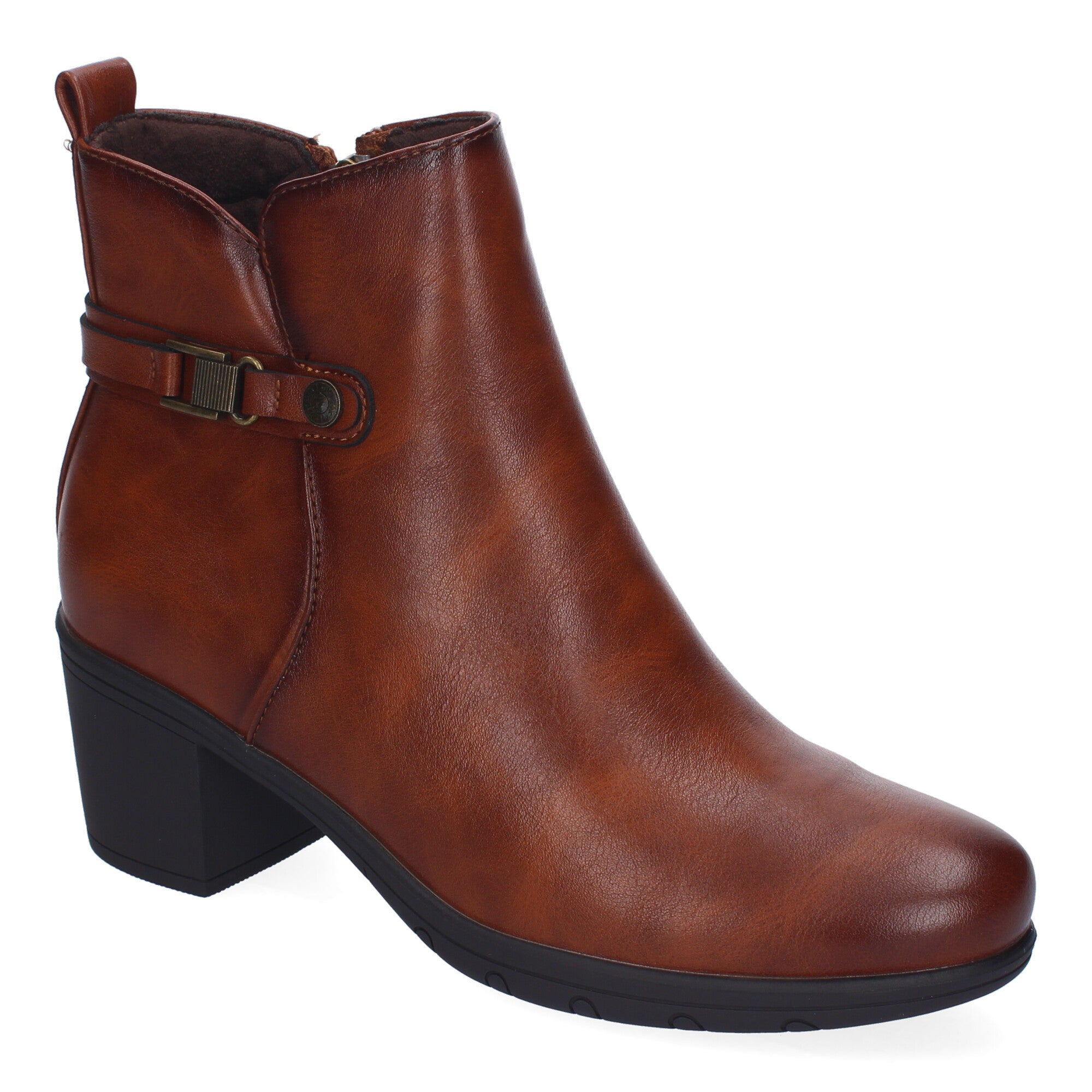 Botines cuero adorno metálico
