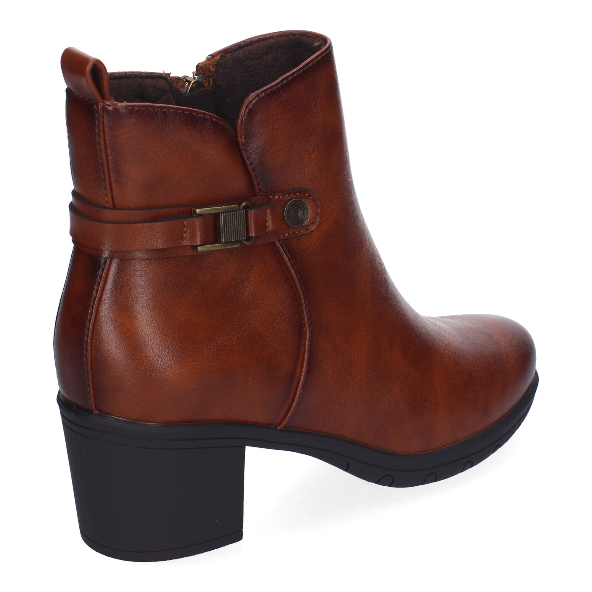 Botines cuero adorno metálico