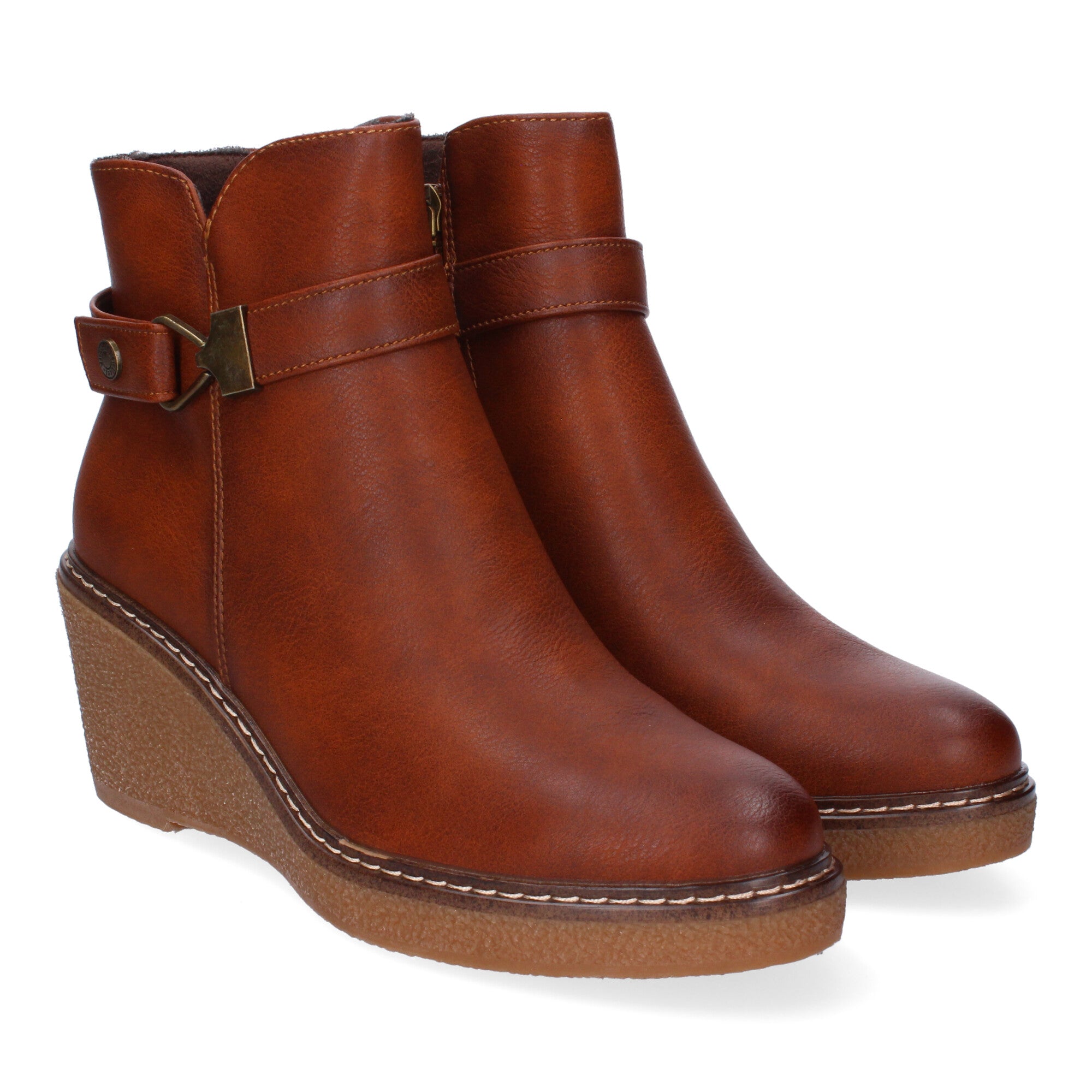 Botin cuña cuero