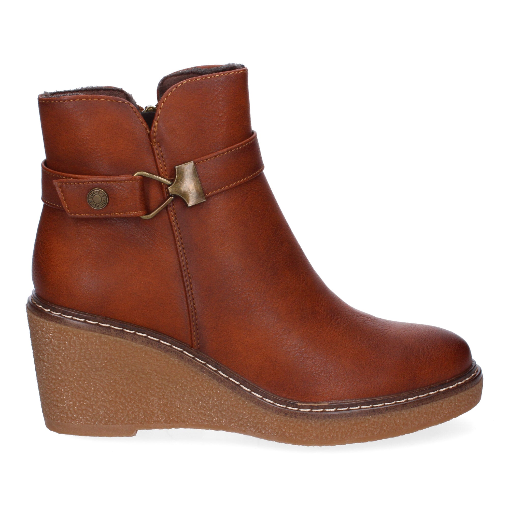 Botin cuña cuero