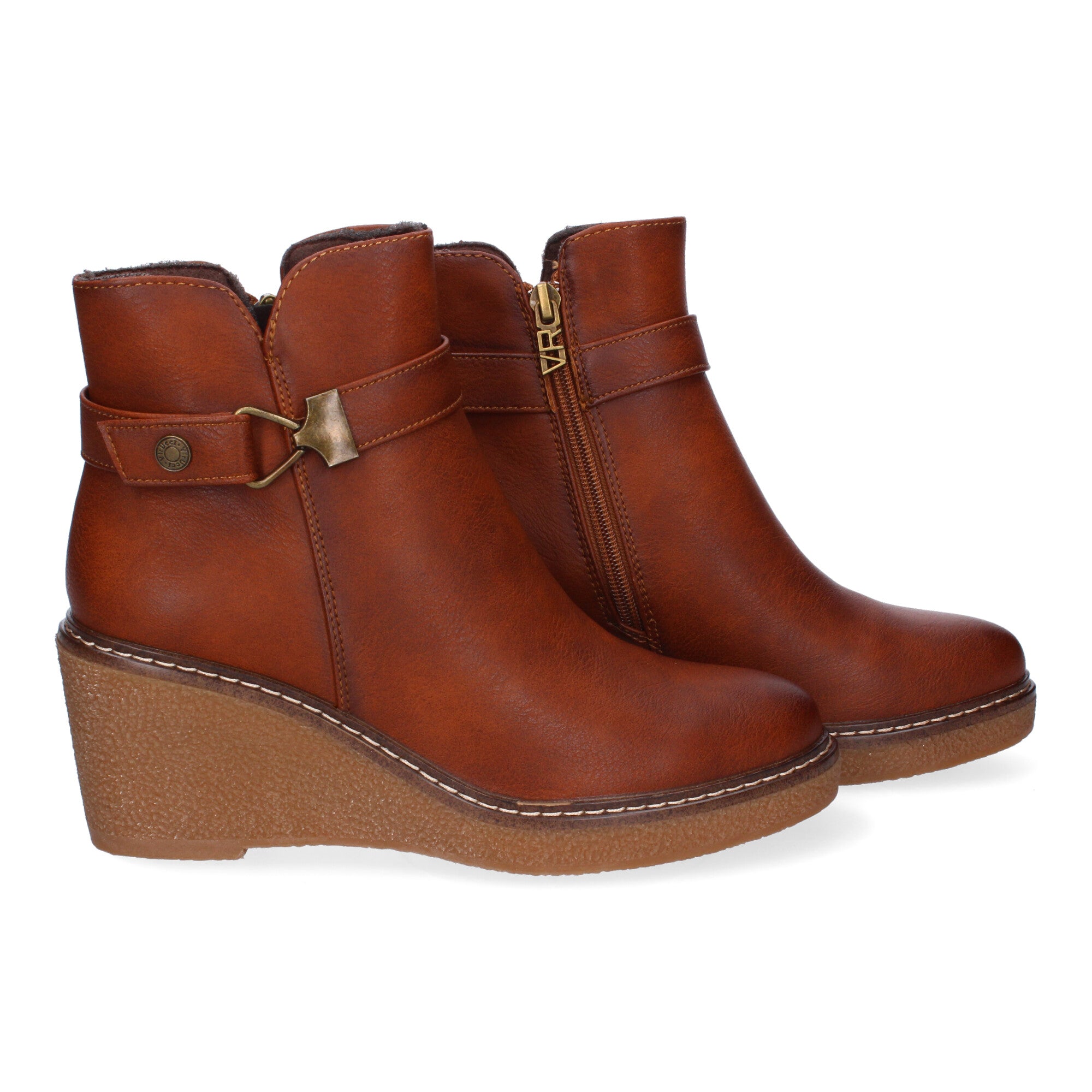 Botin cuña cuero