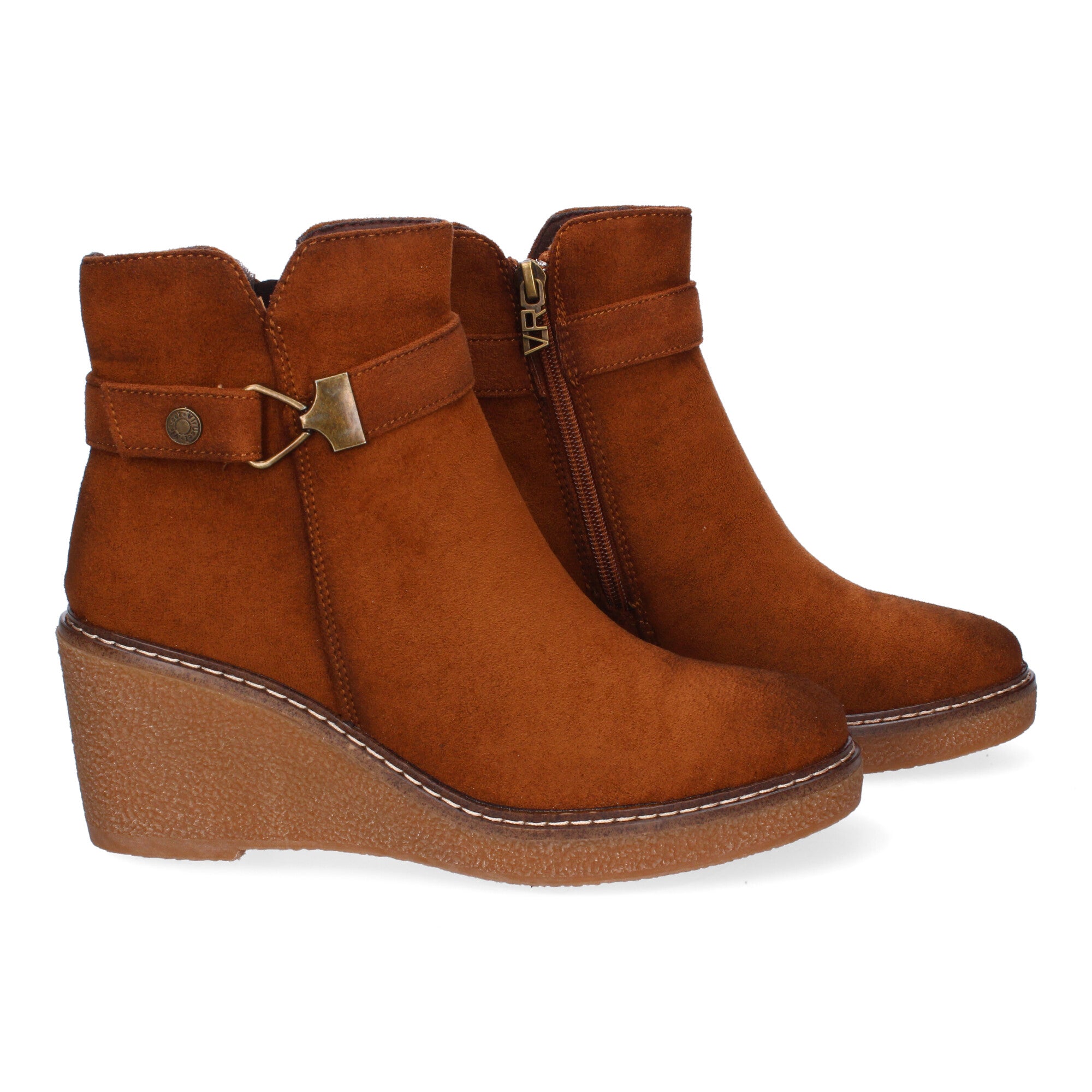 Botines cuero con cremallera
