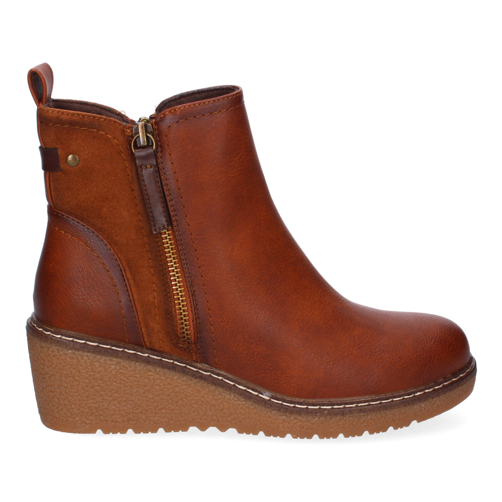 Botines cuero cuña