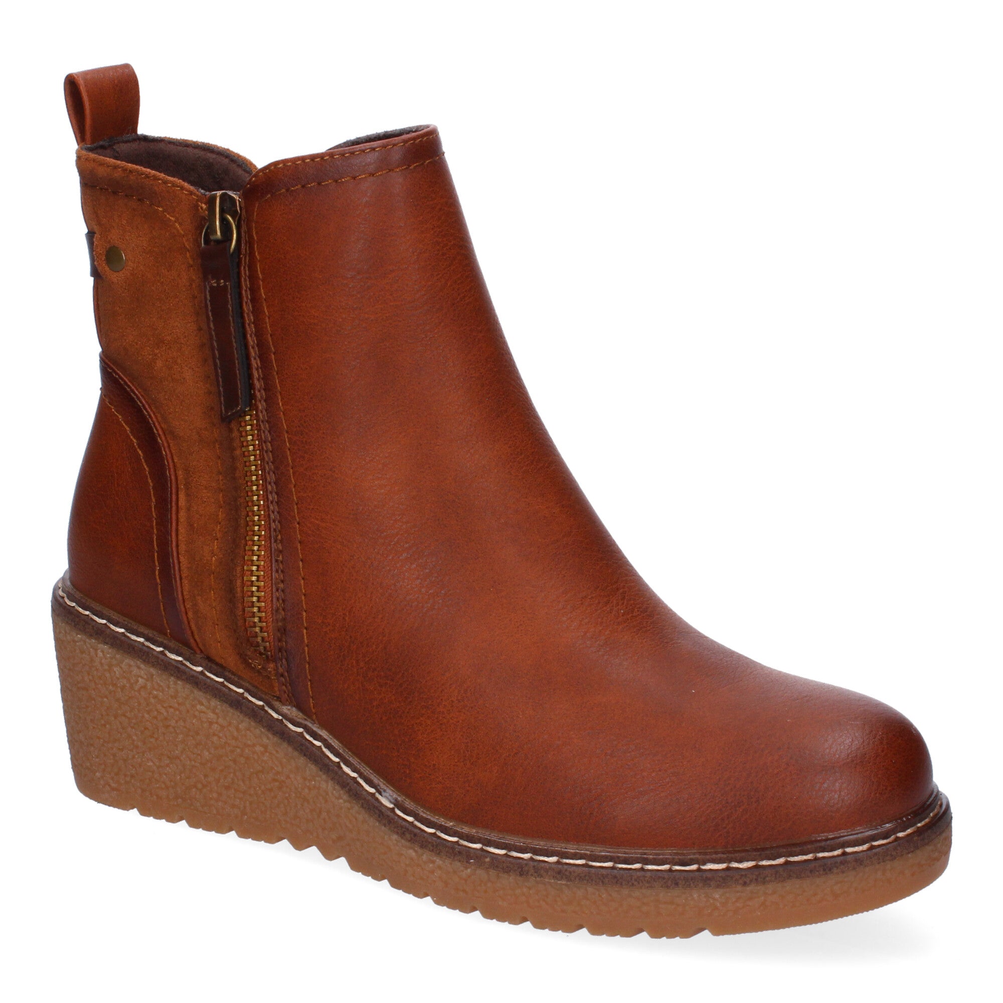 Botines cuero cuña