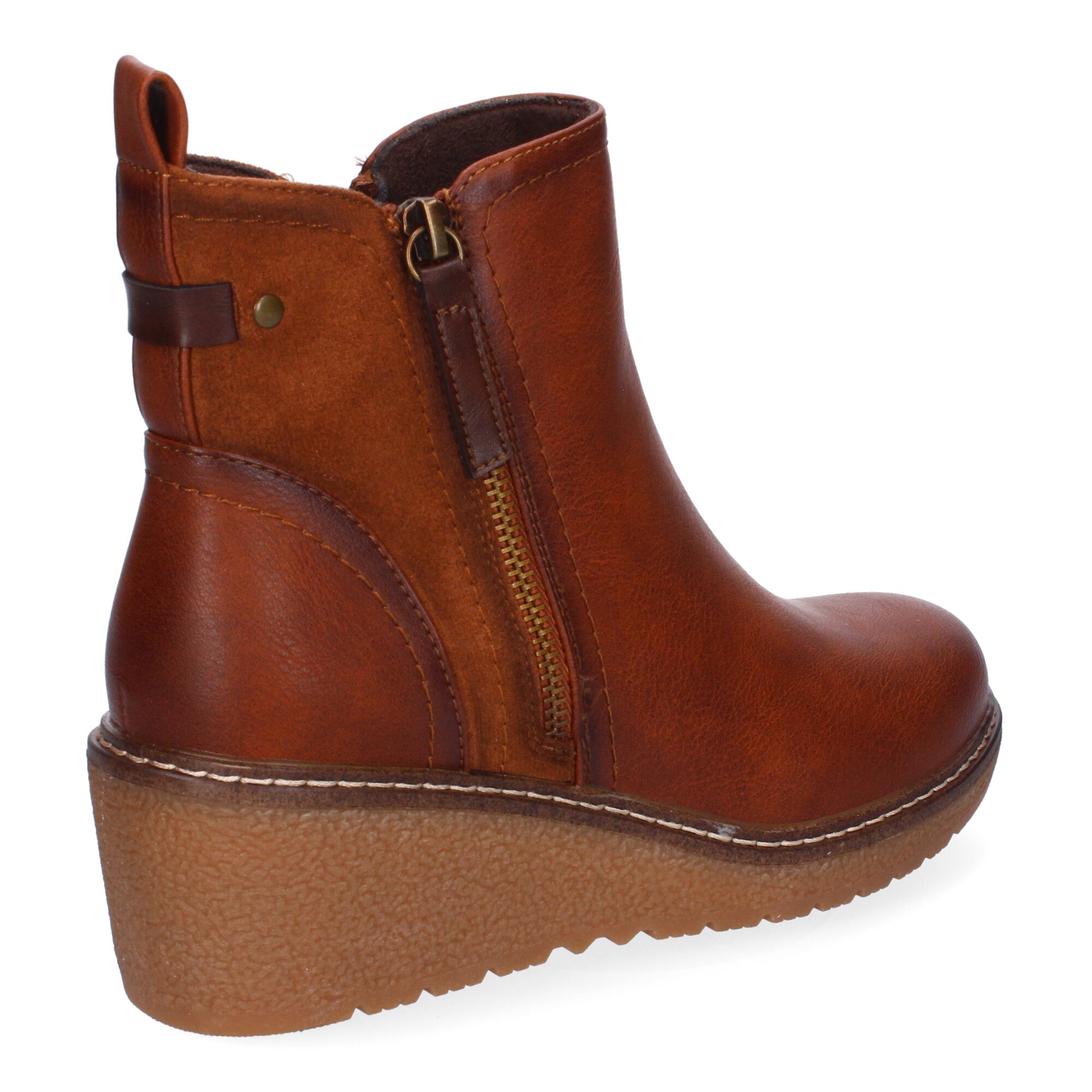 Botines cuero cuña