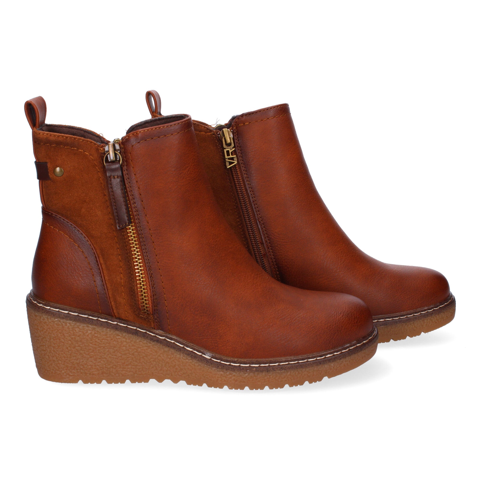 Botines cuero cuña