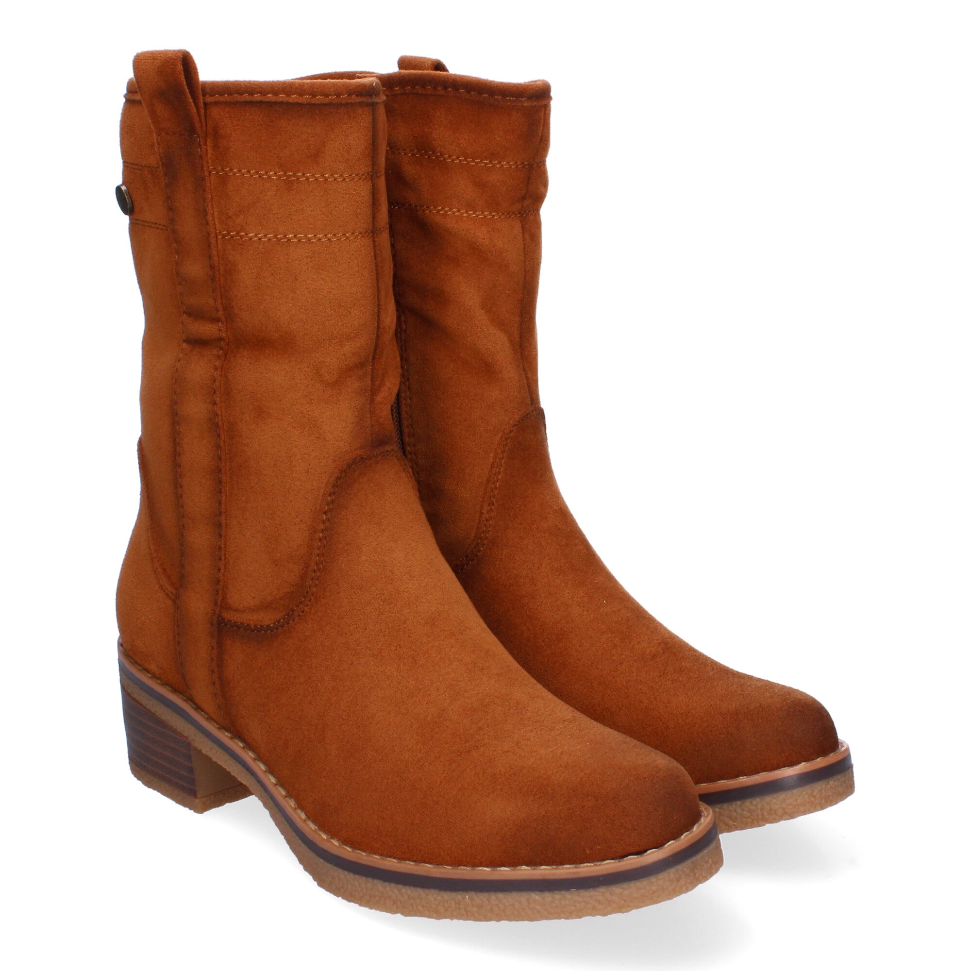 Botines cuero con cremallera lateral