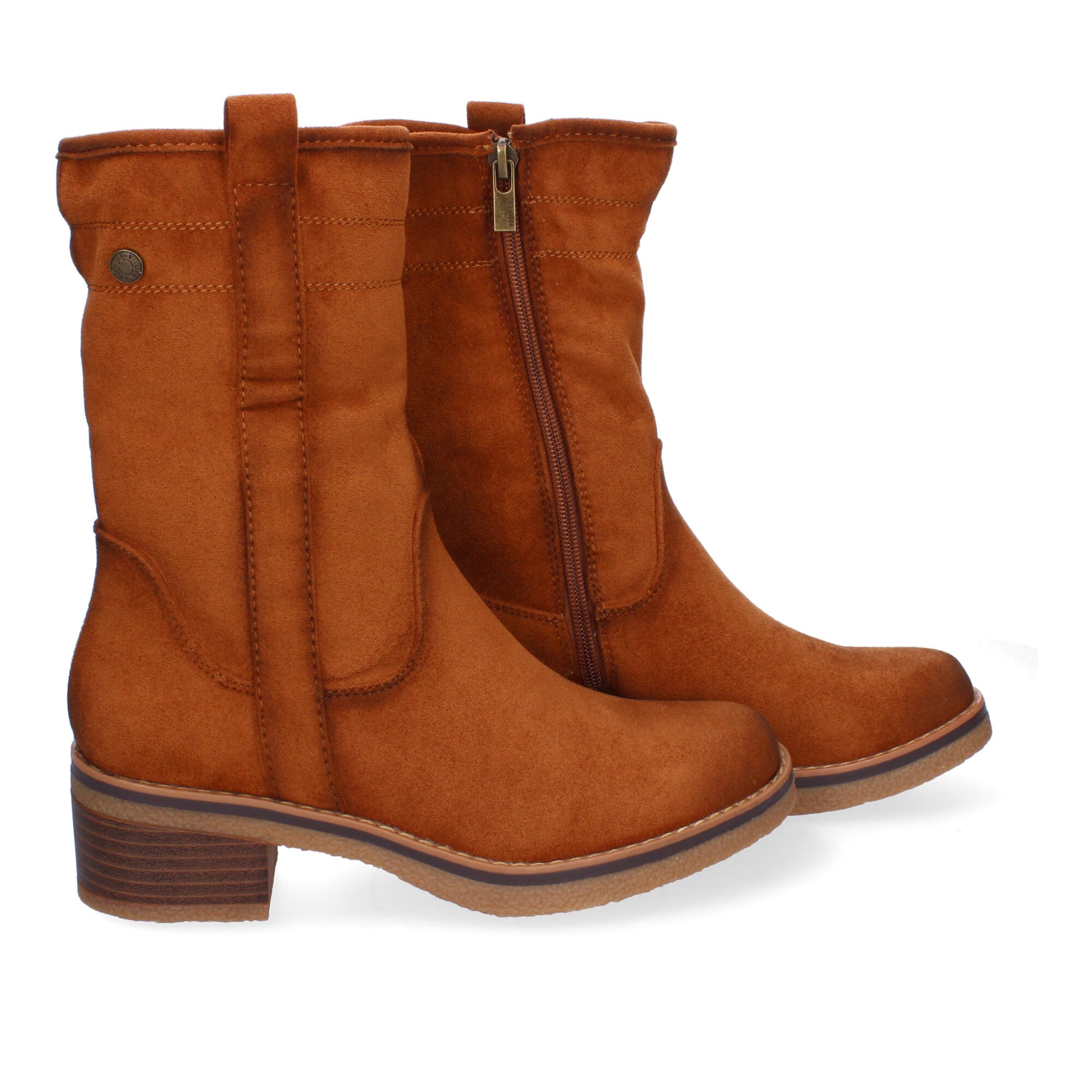 Botines cuero con cremallera lateral