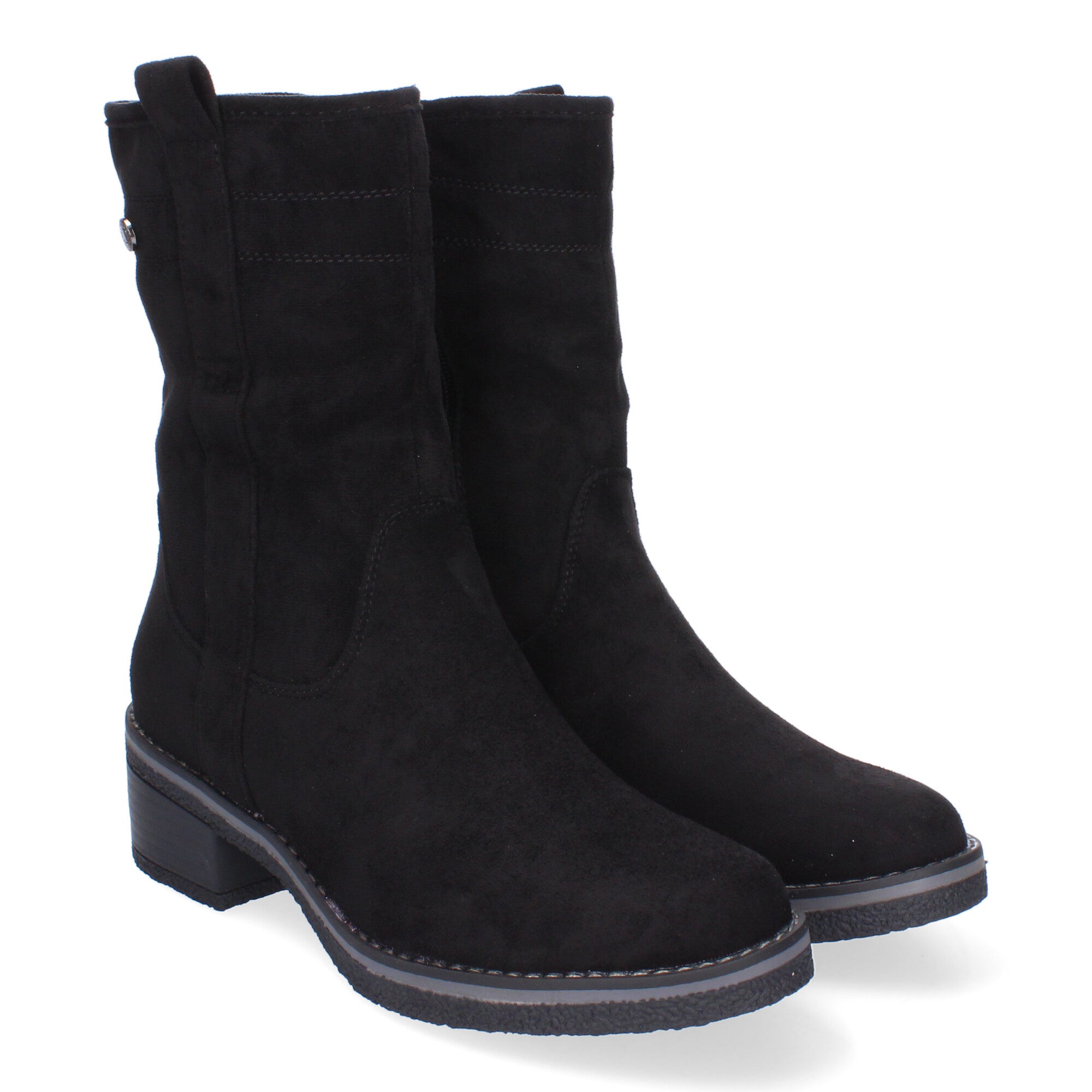 Botines negros con cremallera lateral