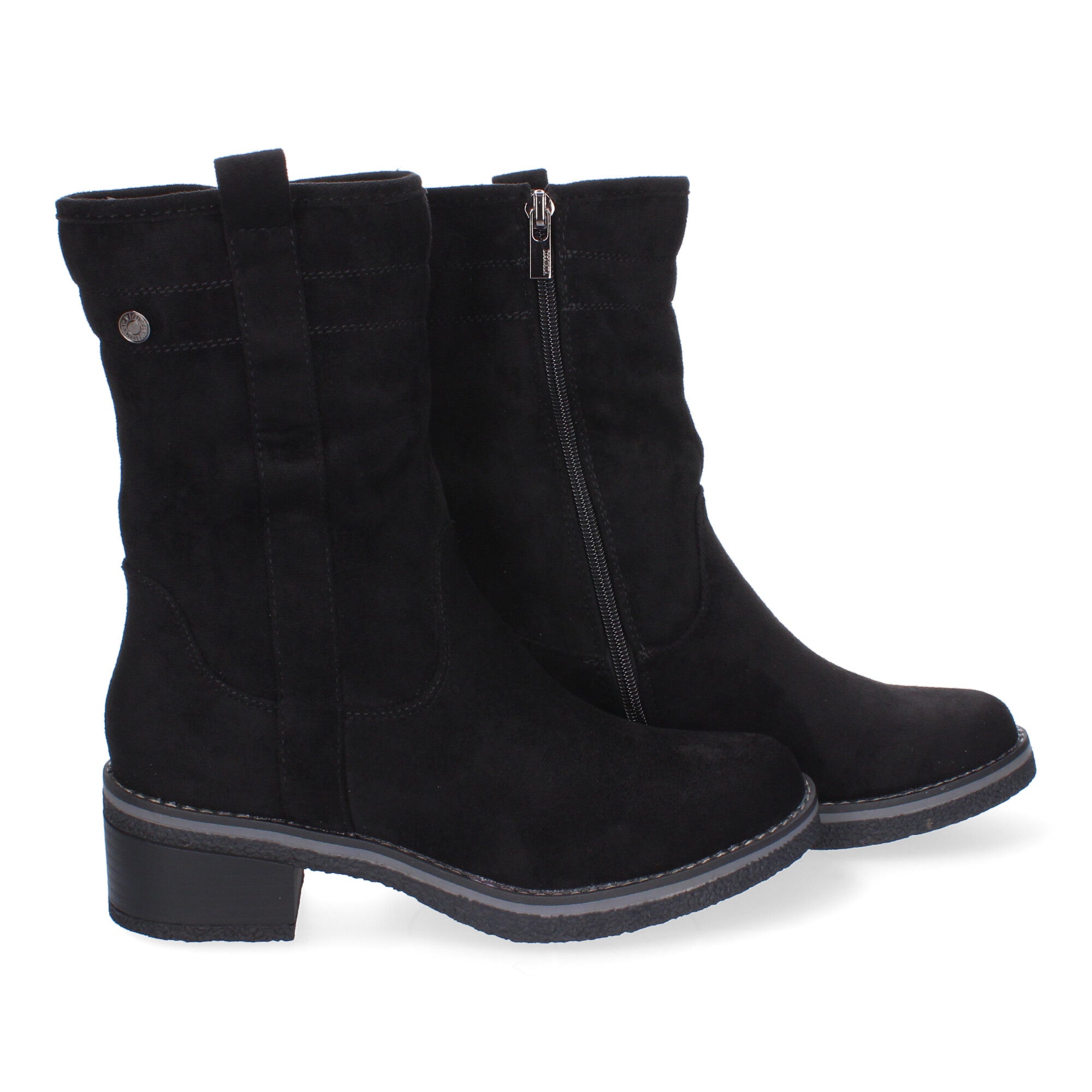 Botines negros con cremallera lateral