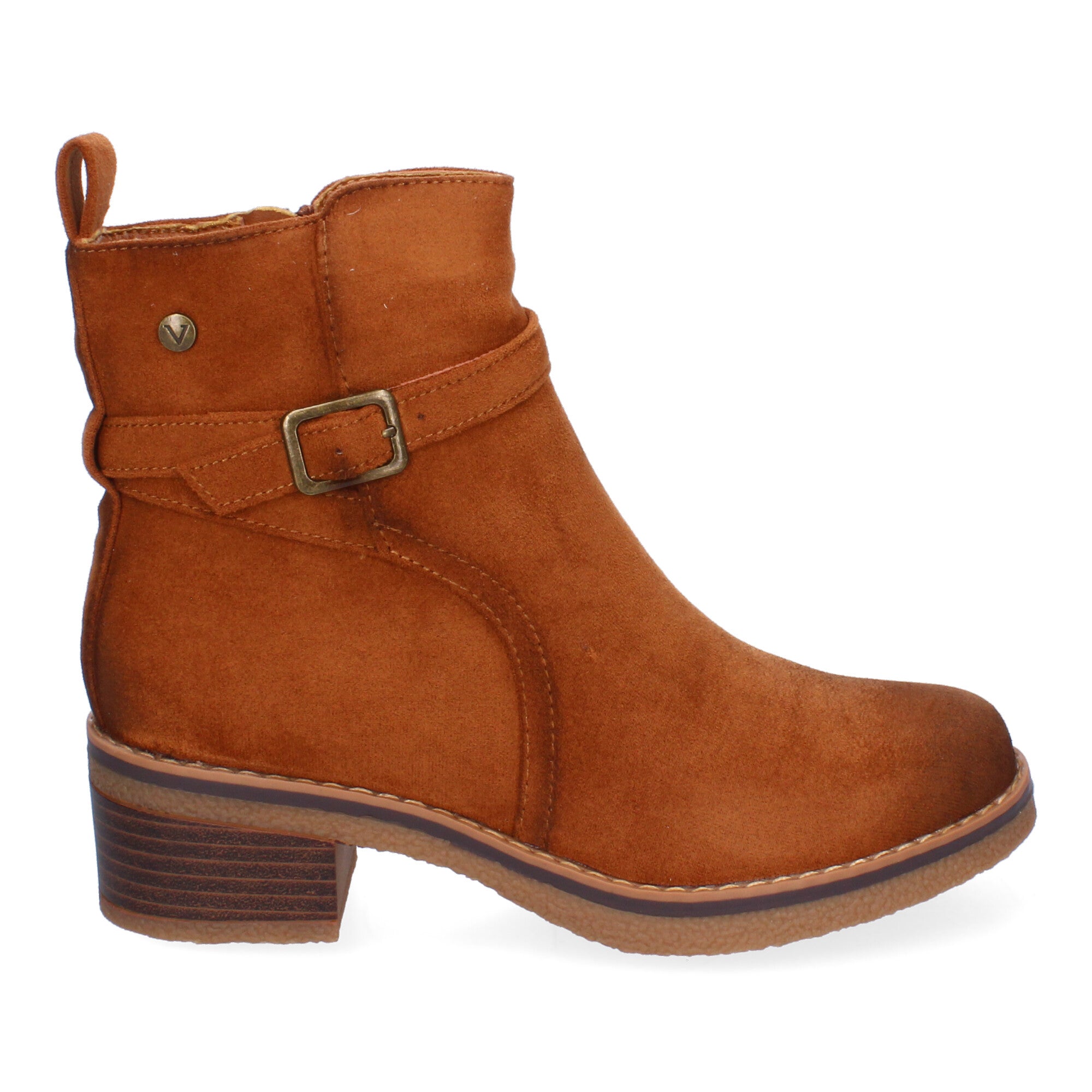 Botines cuero con detalle hebilla