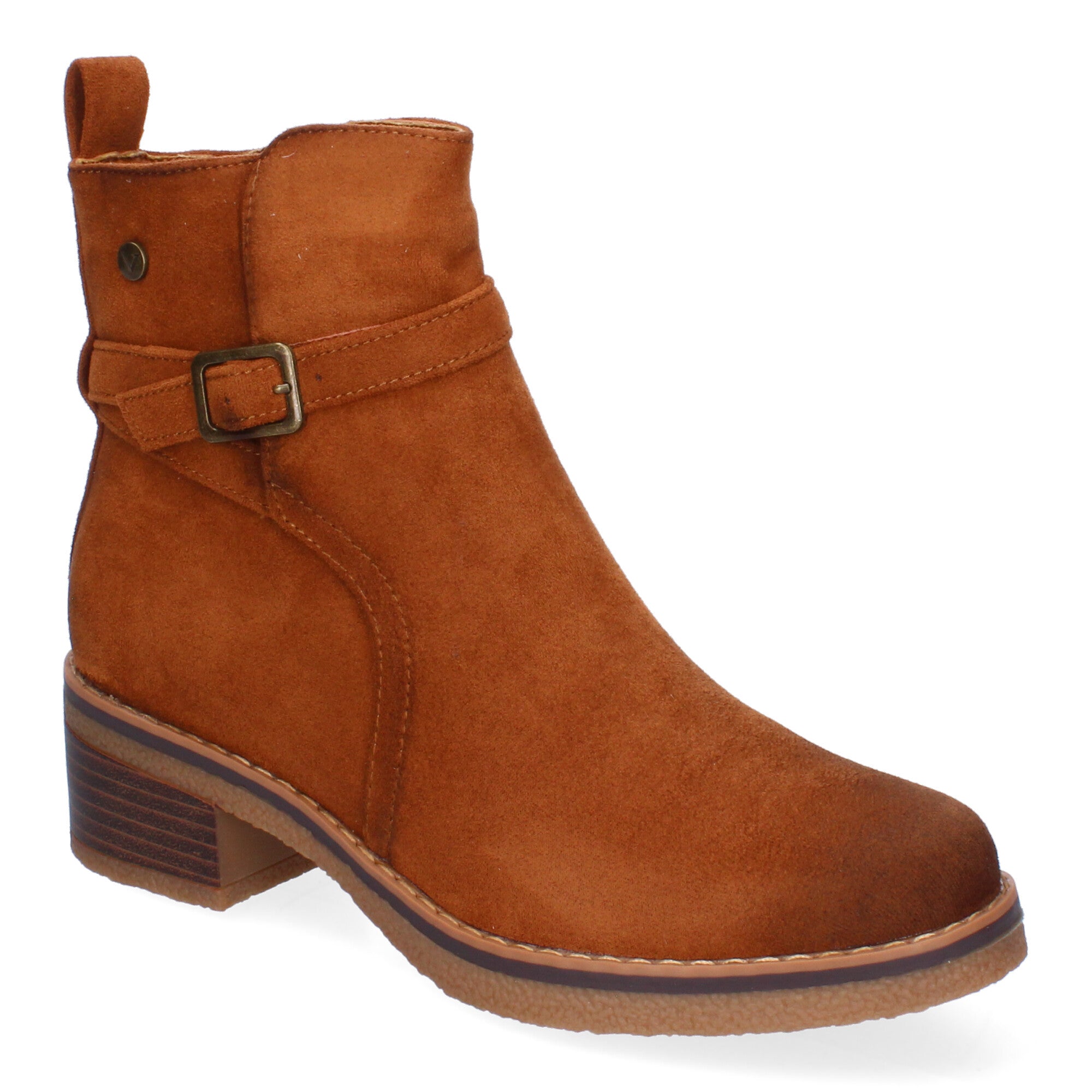 Botines cuero con detalle hebilla