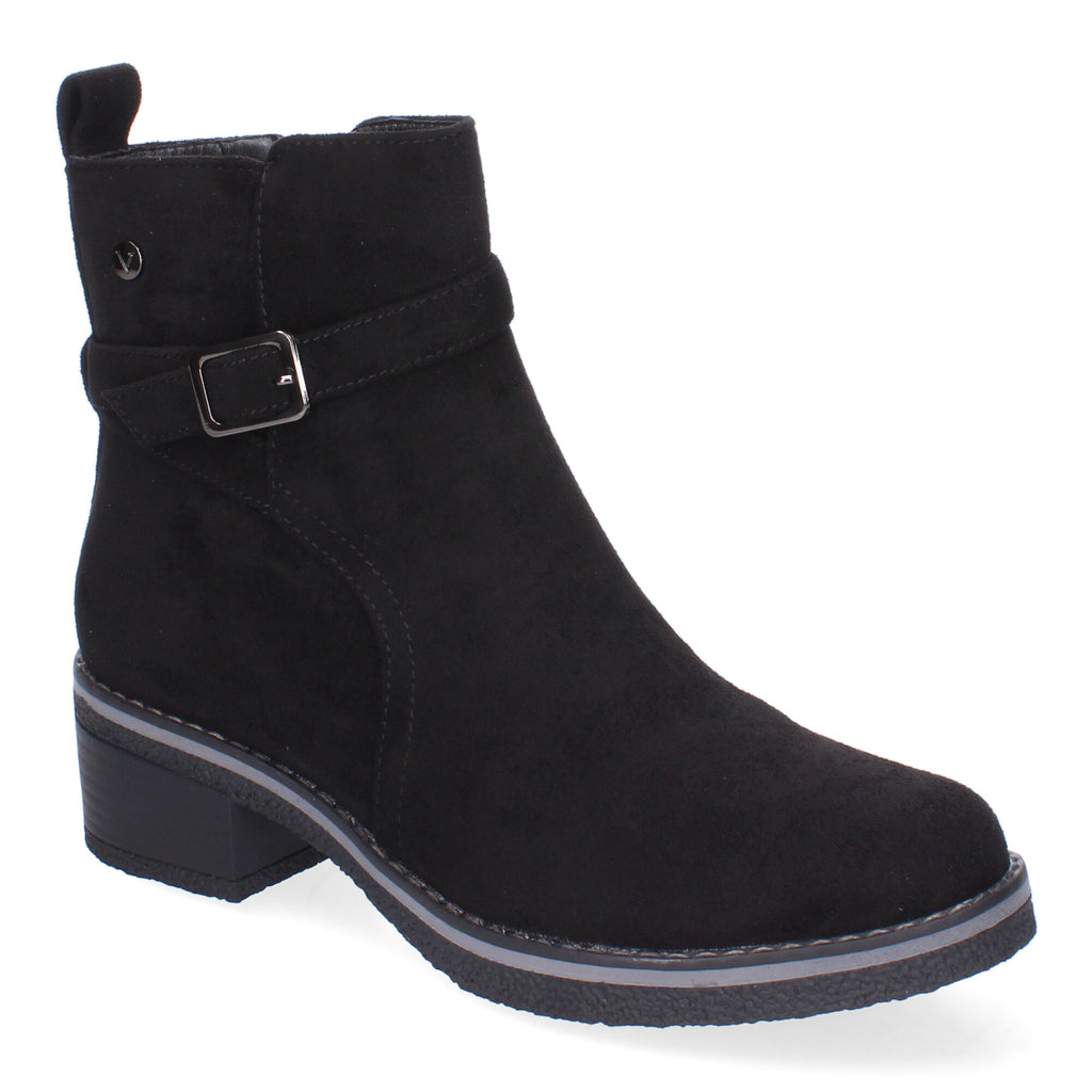 Botines negros con detalle hebilla