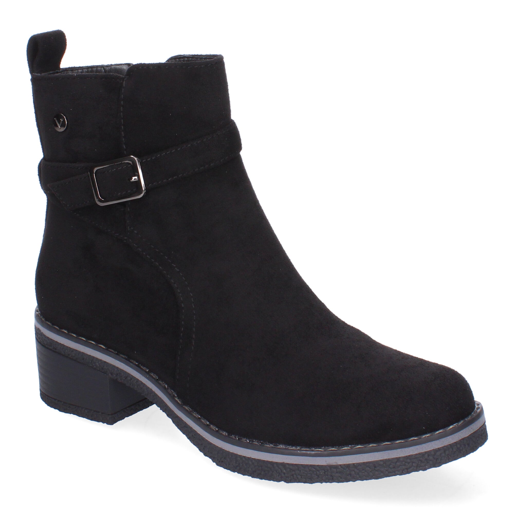 Botines negros con detalle hebilla