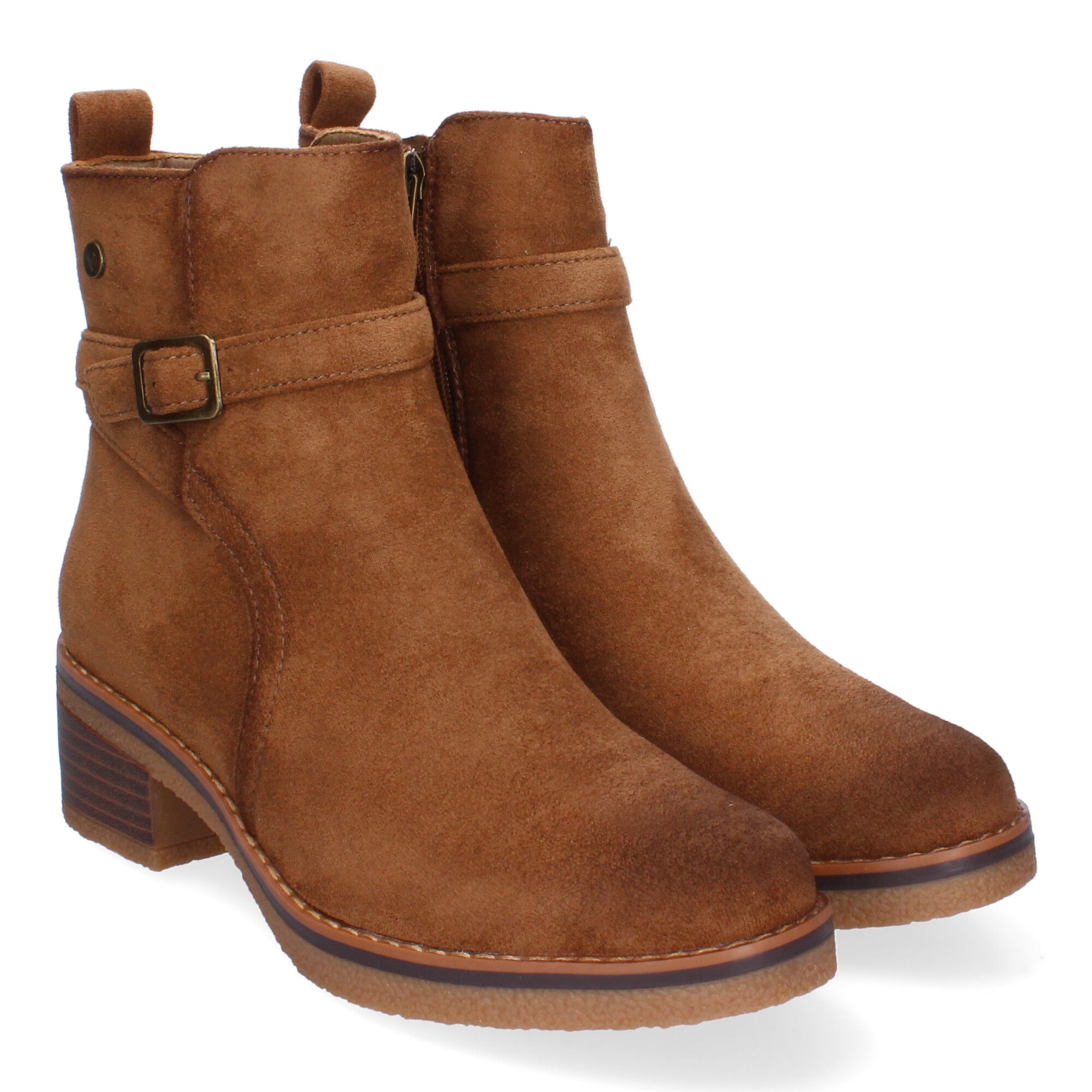 Botines taupe con cremallera